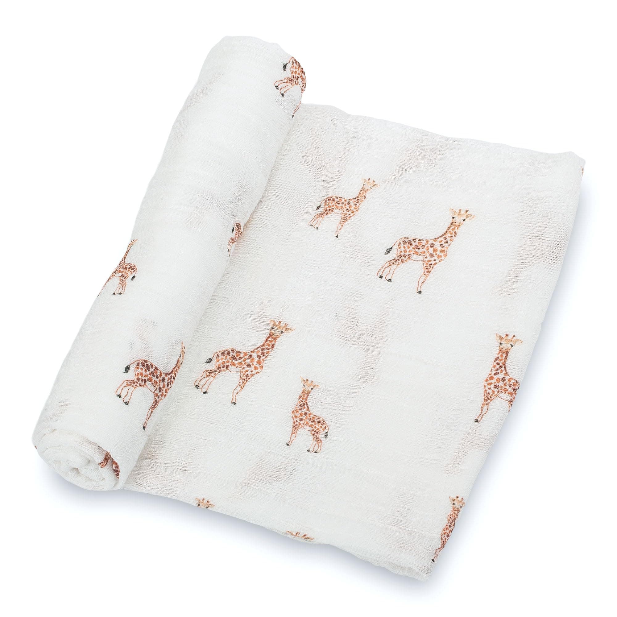 LollyBanks Baby Blanket, 100% Cotton Muslin Swaddle Blankets for Boys and Girls, Large 47 x 47 Inches Newborn Receiving Blankets, Soft and Breathable Newborn Blanket, Registry (Giraffe Print)