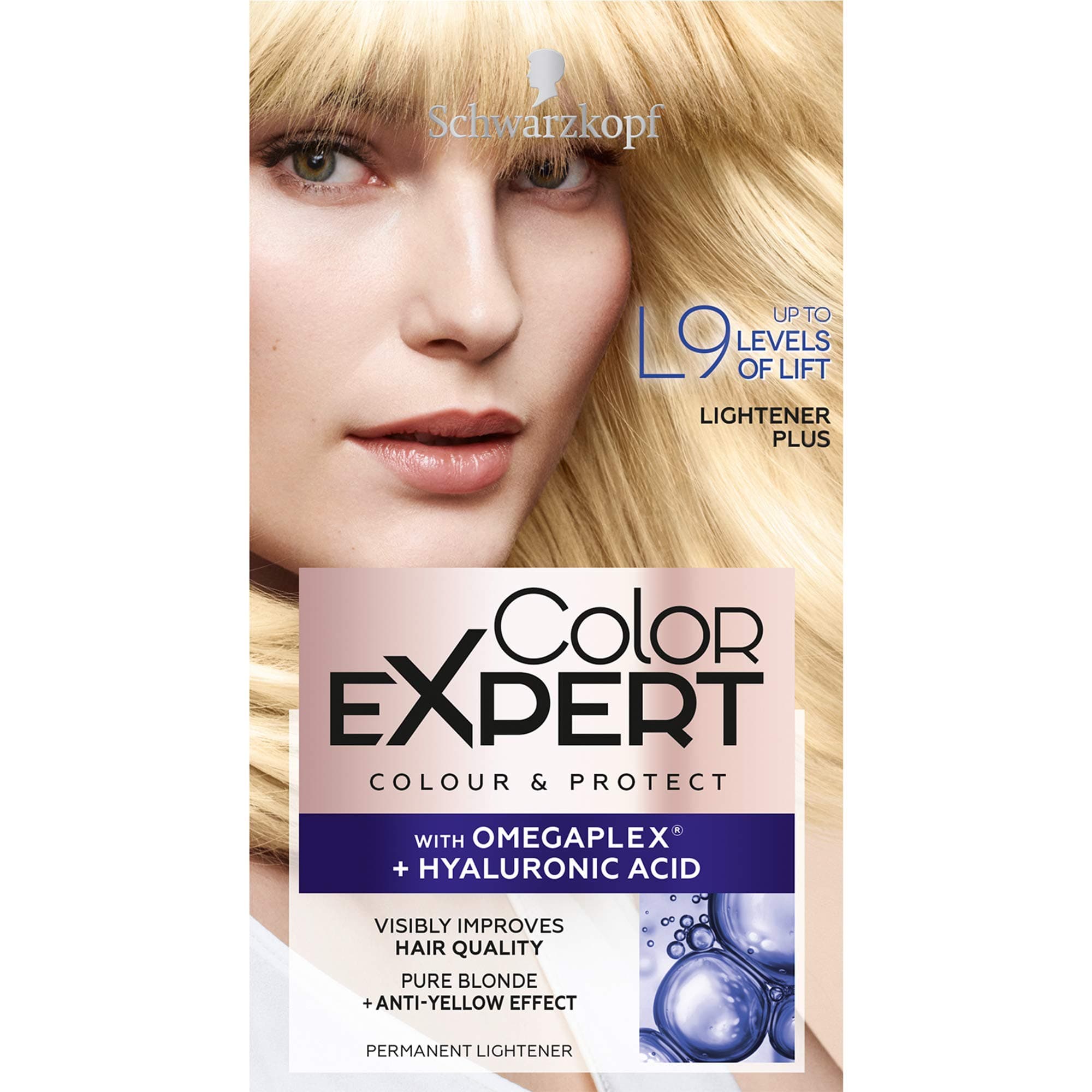 Schwarzkopf Color Expert Light Blonde Hair Dye Permanent & Protect with Omegaplex - Lightener L9 Plus