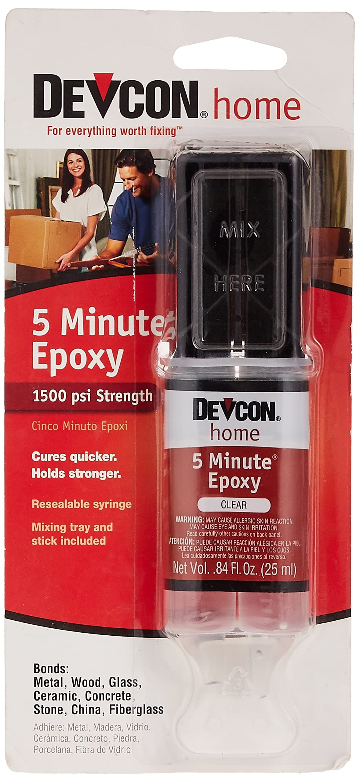 ITW Devcon Devcon 20845 High Strength 5-Minute Epoxy, 0.84 oz.