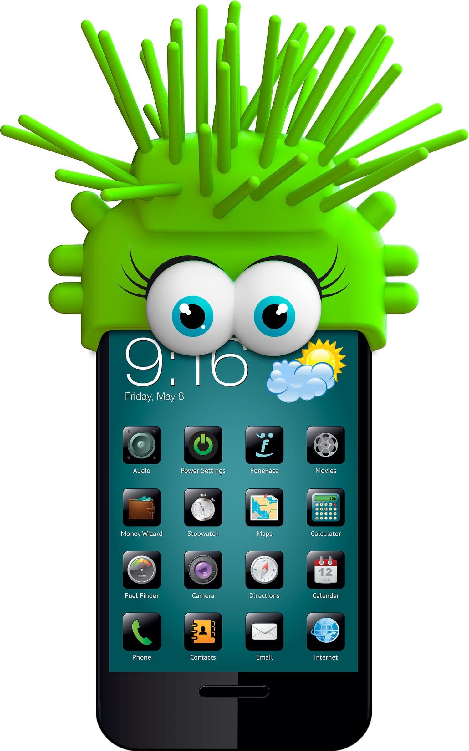 JOJO Hot Green Phone Topper - Skin - Retail Packaging - Hot Green