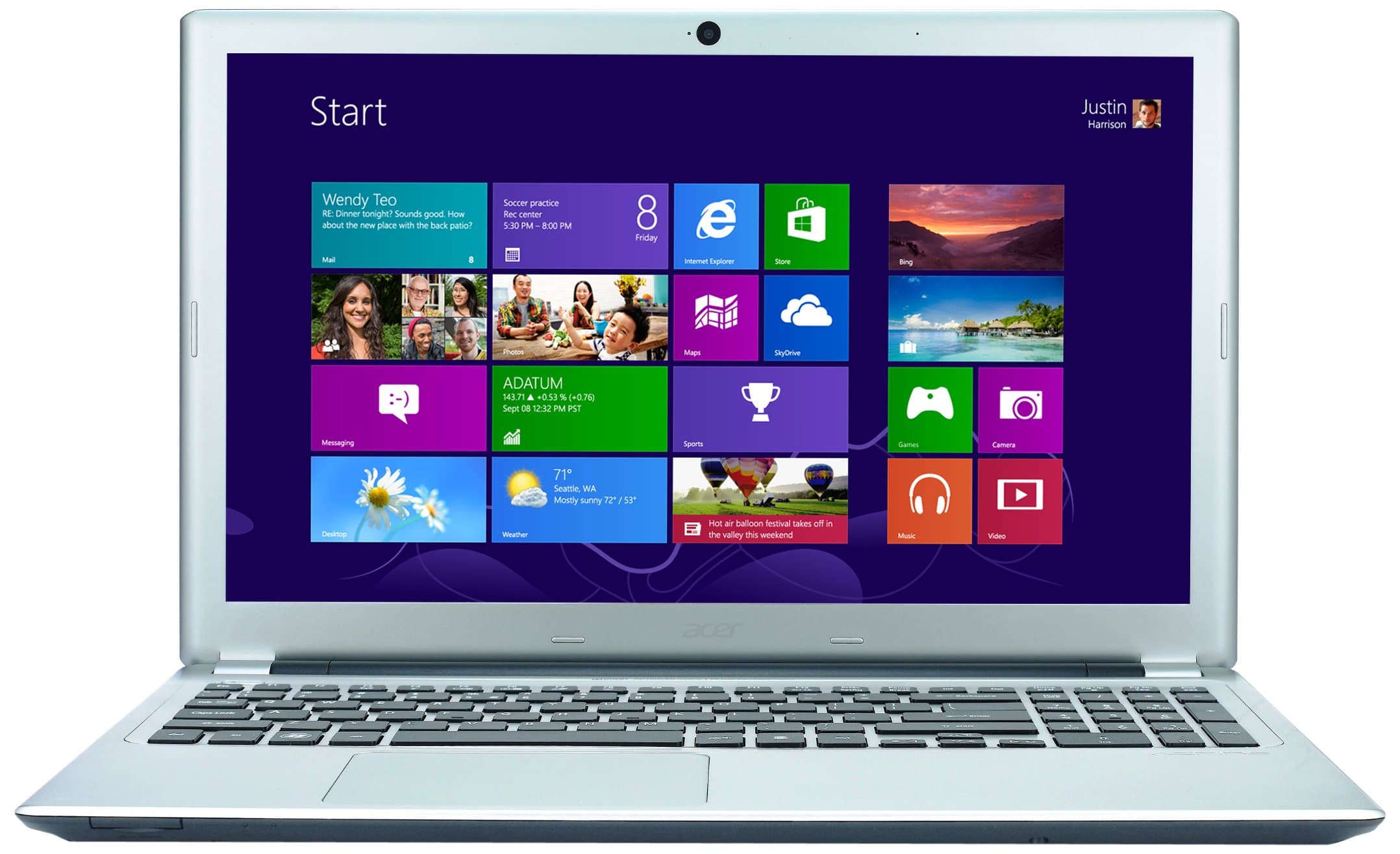 Acer Aspire V5-571P 15.6-inch Touchscreen Laptop (Silver) (Intel Core i5 3317U, 6GB RAM, 500GB HDD, DVDSM DL, LAN, WLAN, BT, Webcam, Integrated Graphics, Windows 8)