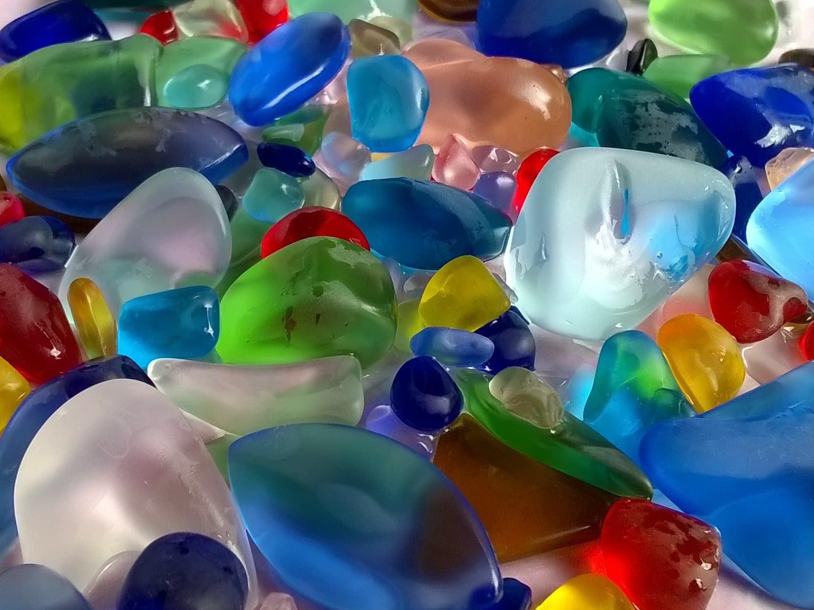 Bulk Beach Sea Glass Beads, 1/4 Lb,Undrilled, Multicolor, Mixed Size&Shape by JCT ECO®