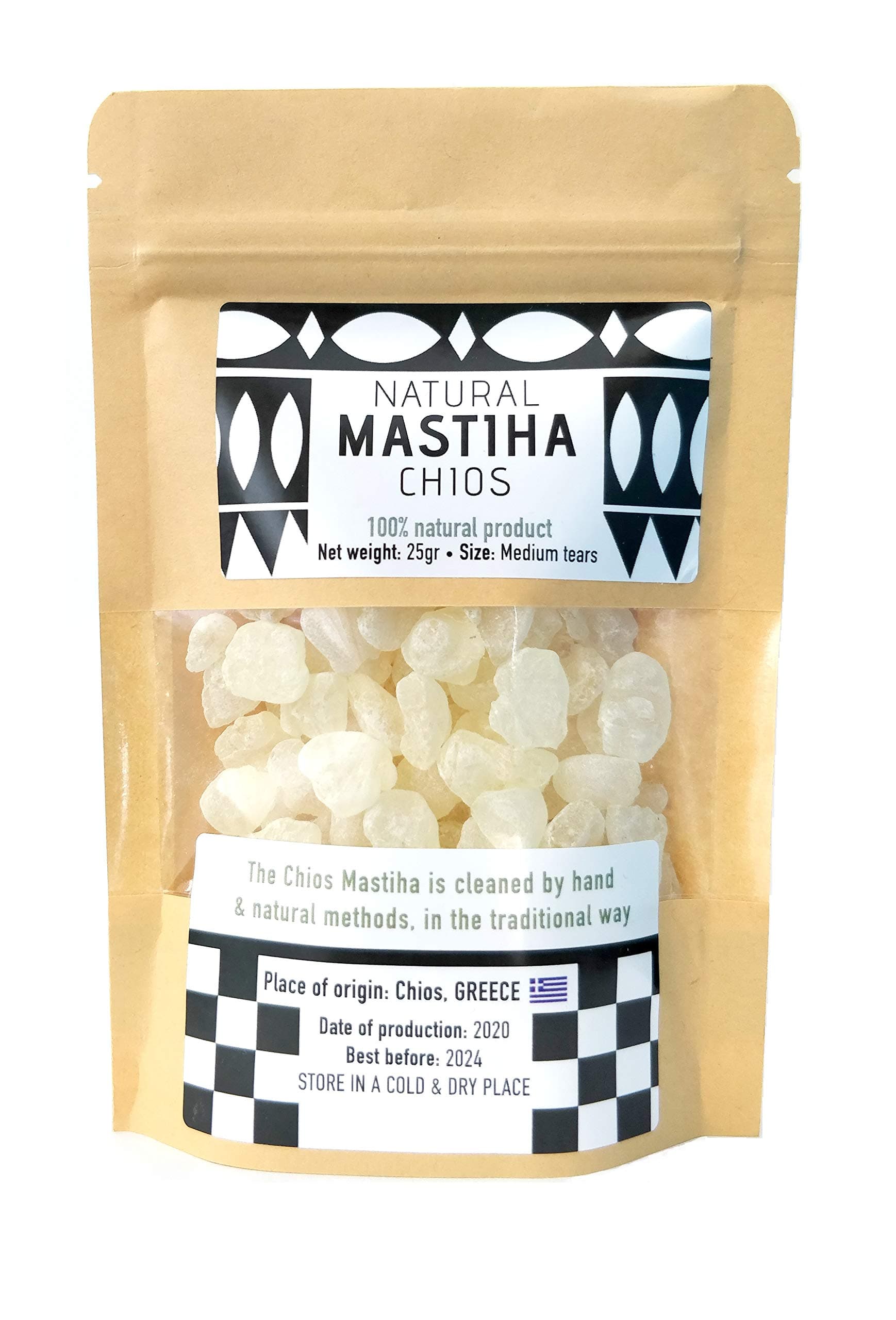 Chios Mastiha Tears Gum Greek 100% Natural Mastic Packs From Mastic Growers (25gr Medium Tears)