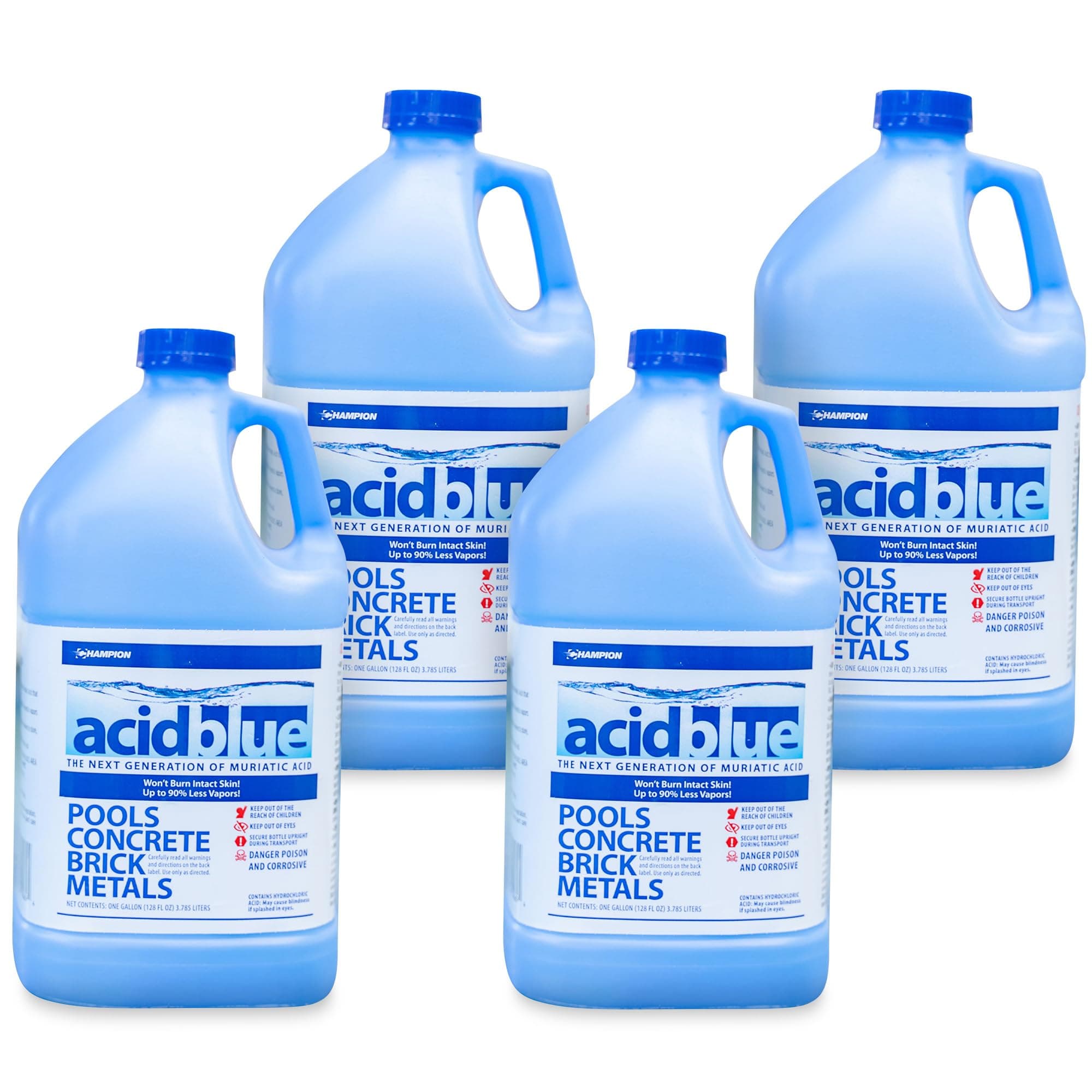 LEISURE POOL & SPA SUPPLY INC. LP Acid Blue - Swimming pH Reducer | Buffered, Low-Fume Muriatic Acid - 4 Gallon Case