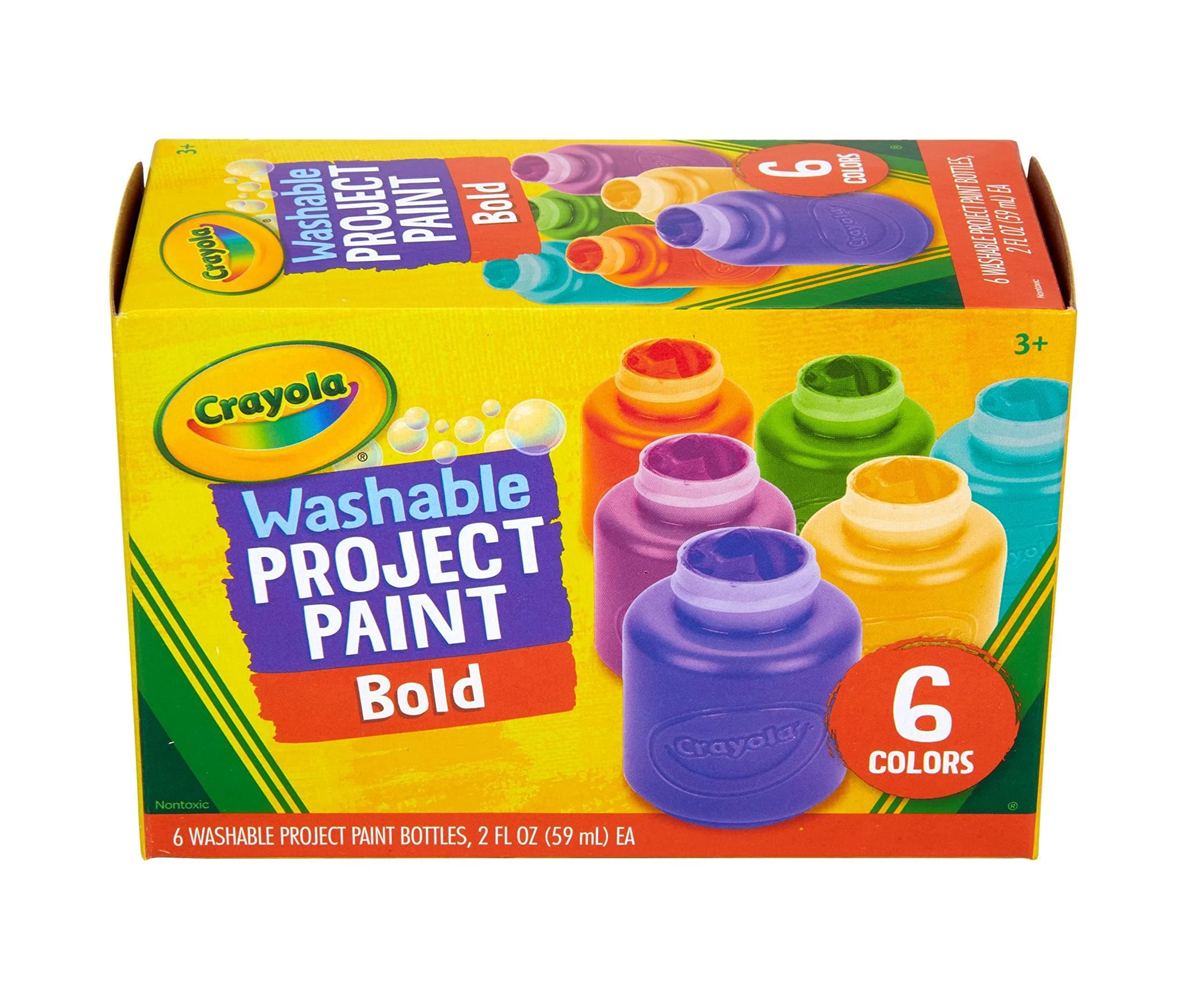 Washable Kids Paint, Assorted Bold Colors, Painting Supplies, 6 Count
