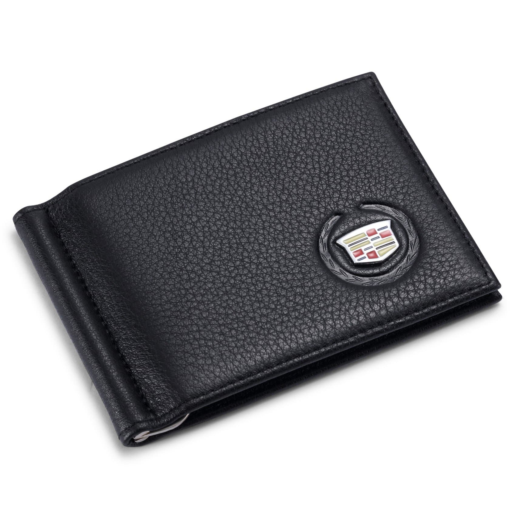 Cadillac Bifold Money Clip Wallet with 6 Credit Card Slots - Genuine Leather
