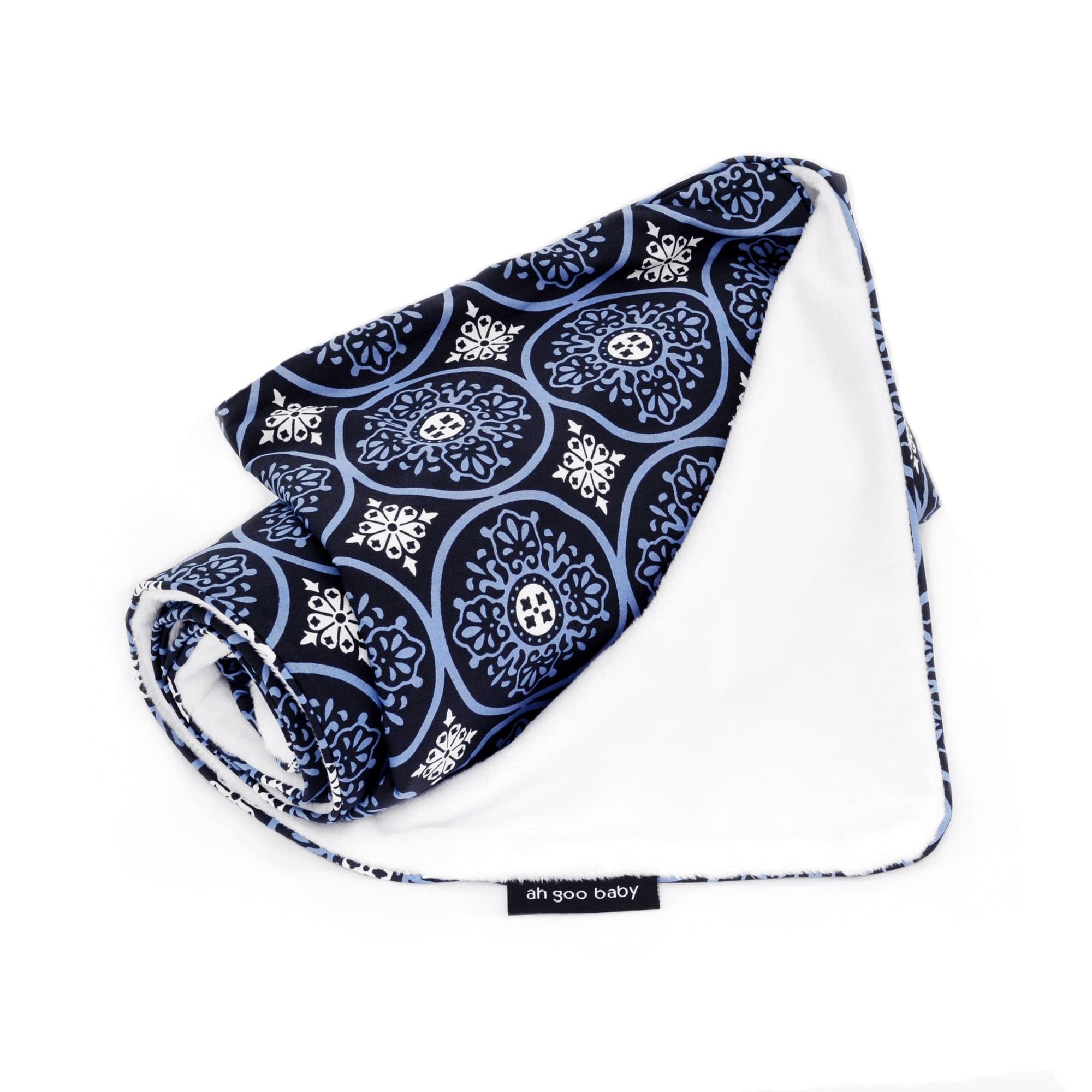Ah Goo Baby The Stroller Blanket, Soft Minky and 100% Cotton 41\x 30, Blueberry Pattern