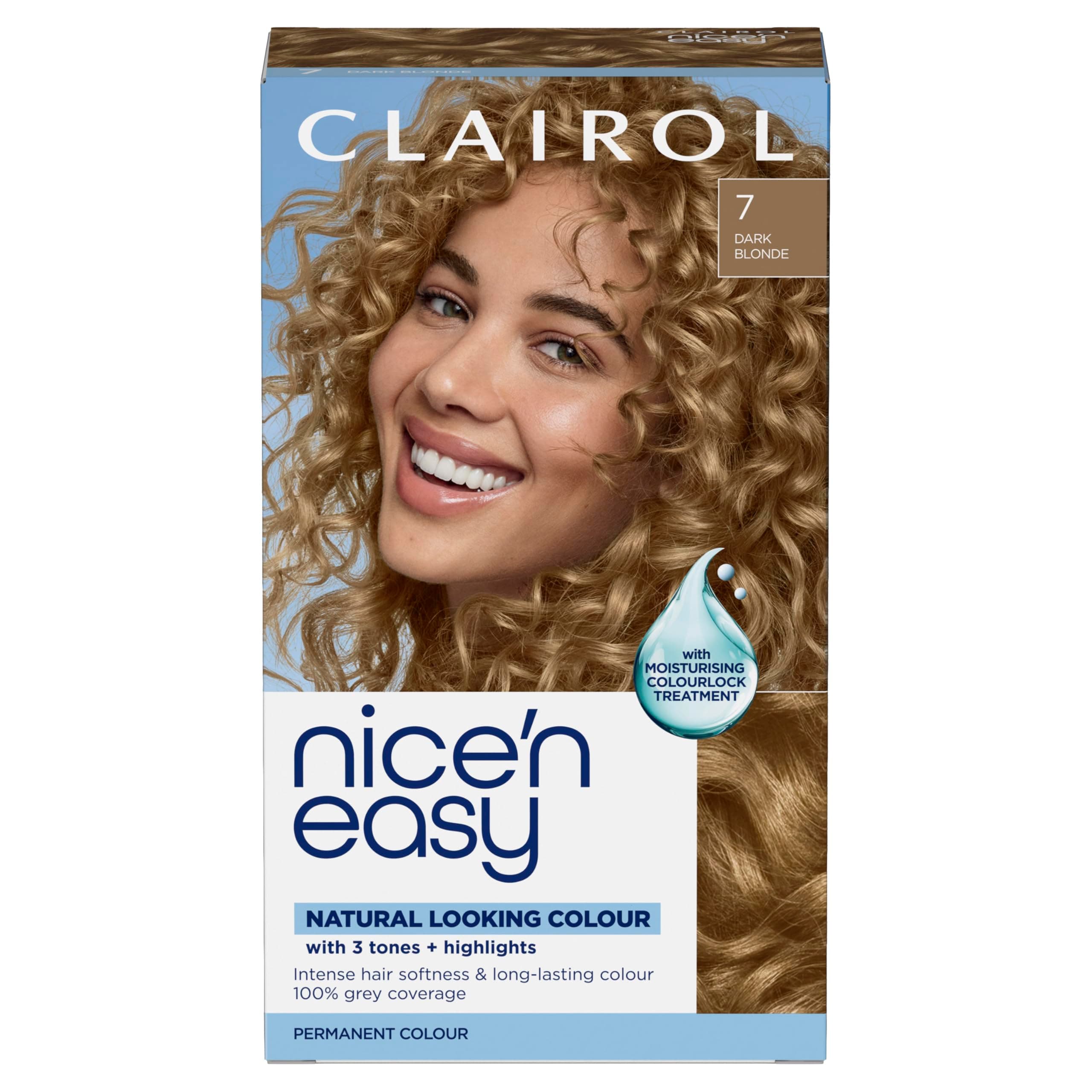 Clairol Nice'n Easy Crème, Natural Looking Oil Infused Permanent Hair Dye, 7 Dark Blonde