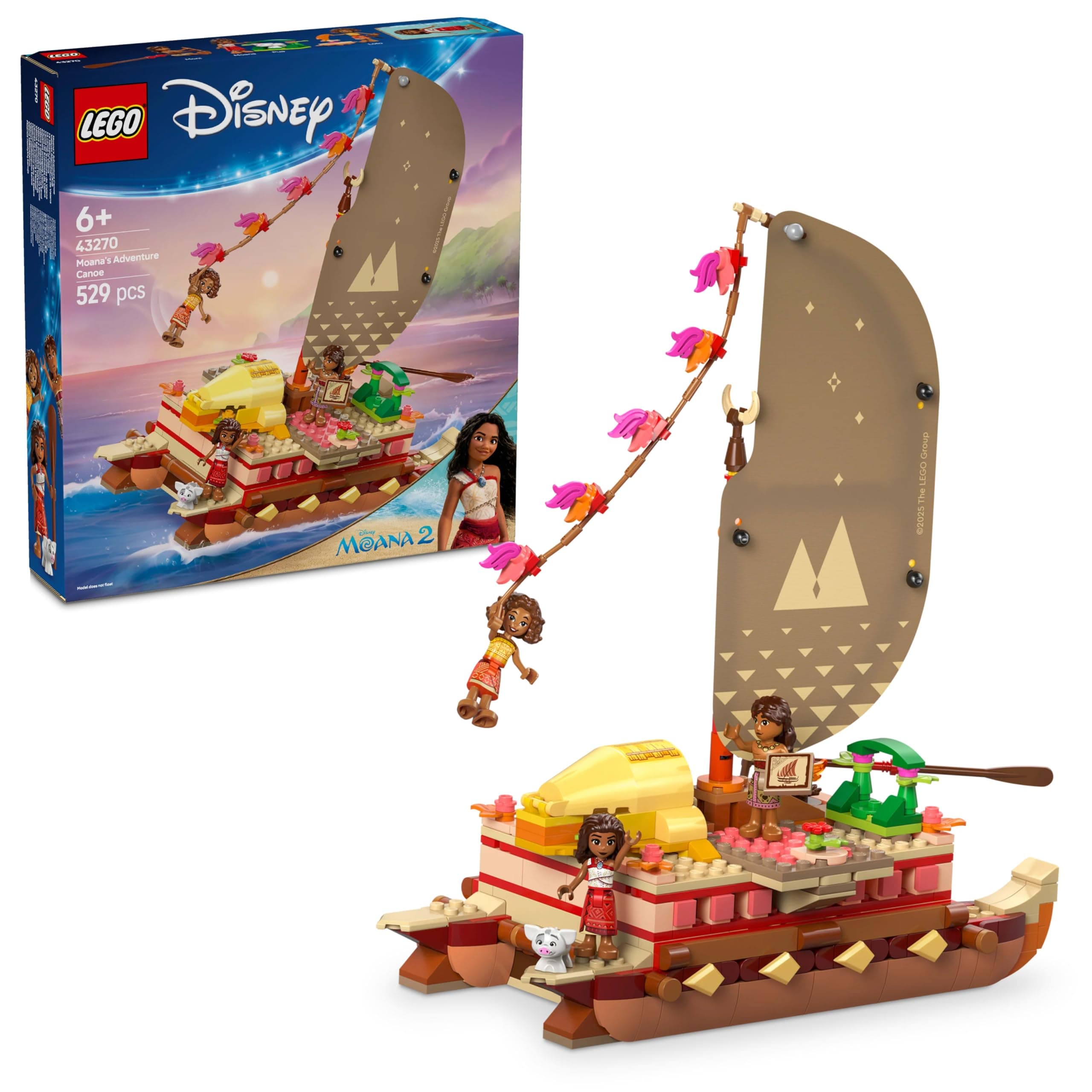 ǀ Disney Moana’s Adventure Canoe Fantasy Toy Model Kit 43270 Building Blocks Toys for 6+ Gift for Boys and Girls