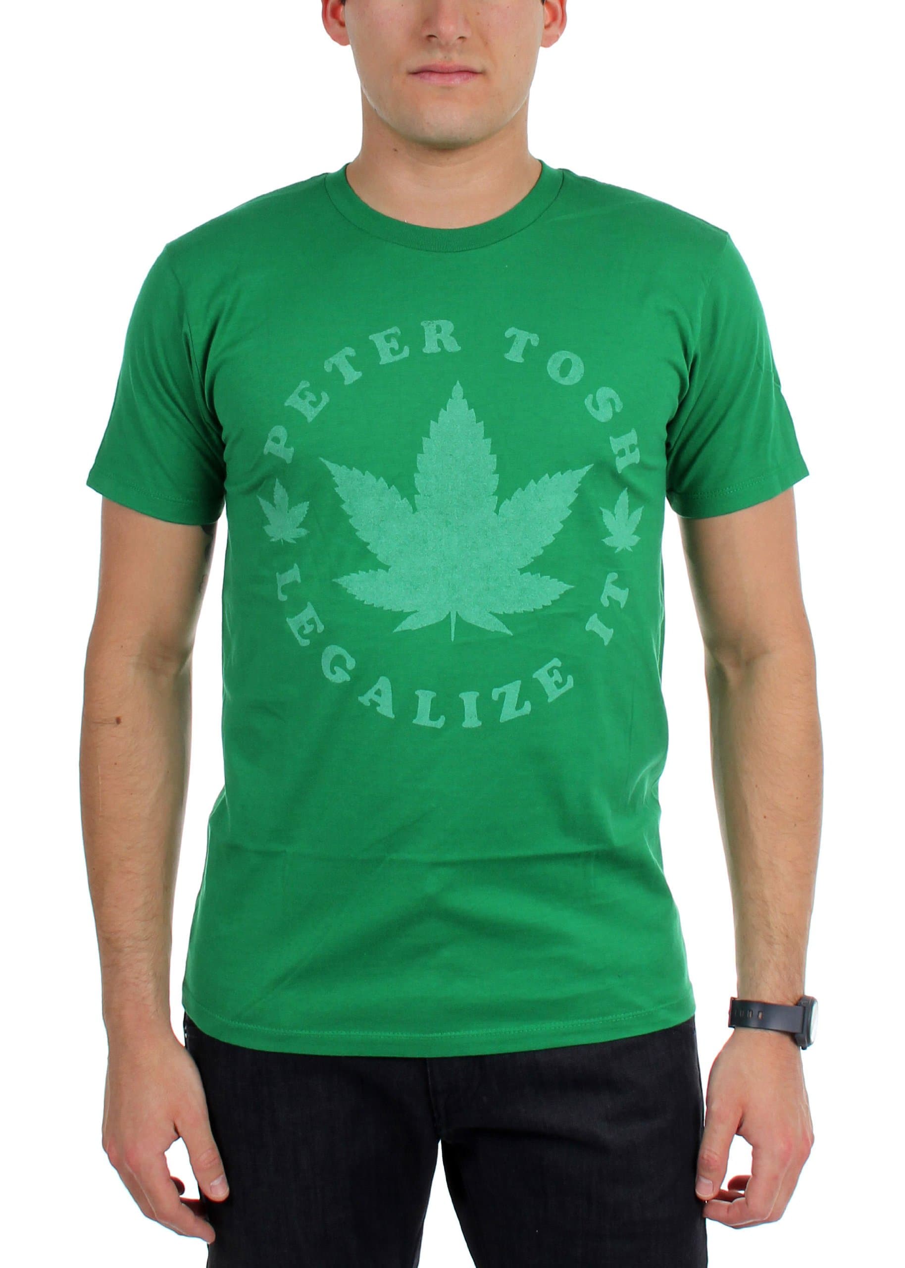 Peter Tosh - Mens Legalize It Leaf T-Shirt, Large, Green