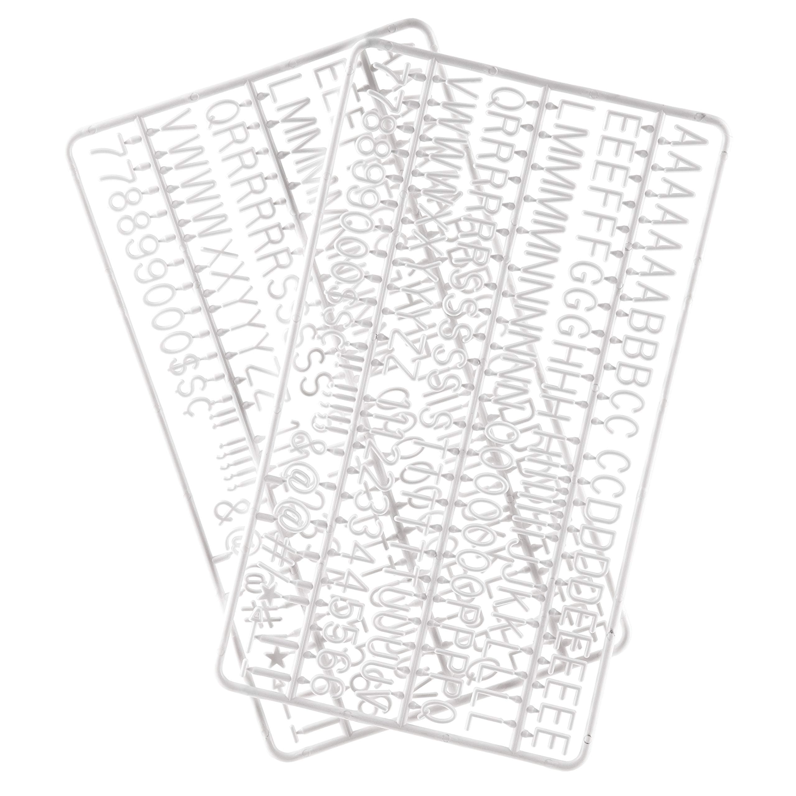 Veskaoty 3/4 Inch White Plastic Letter Set, 300 Pieces, Minimalist Style, Includes Letters, Numbers & Symbols for Changeable Message Boards