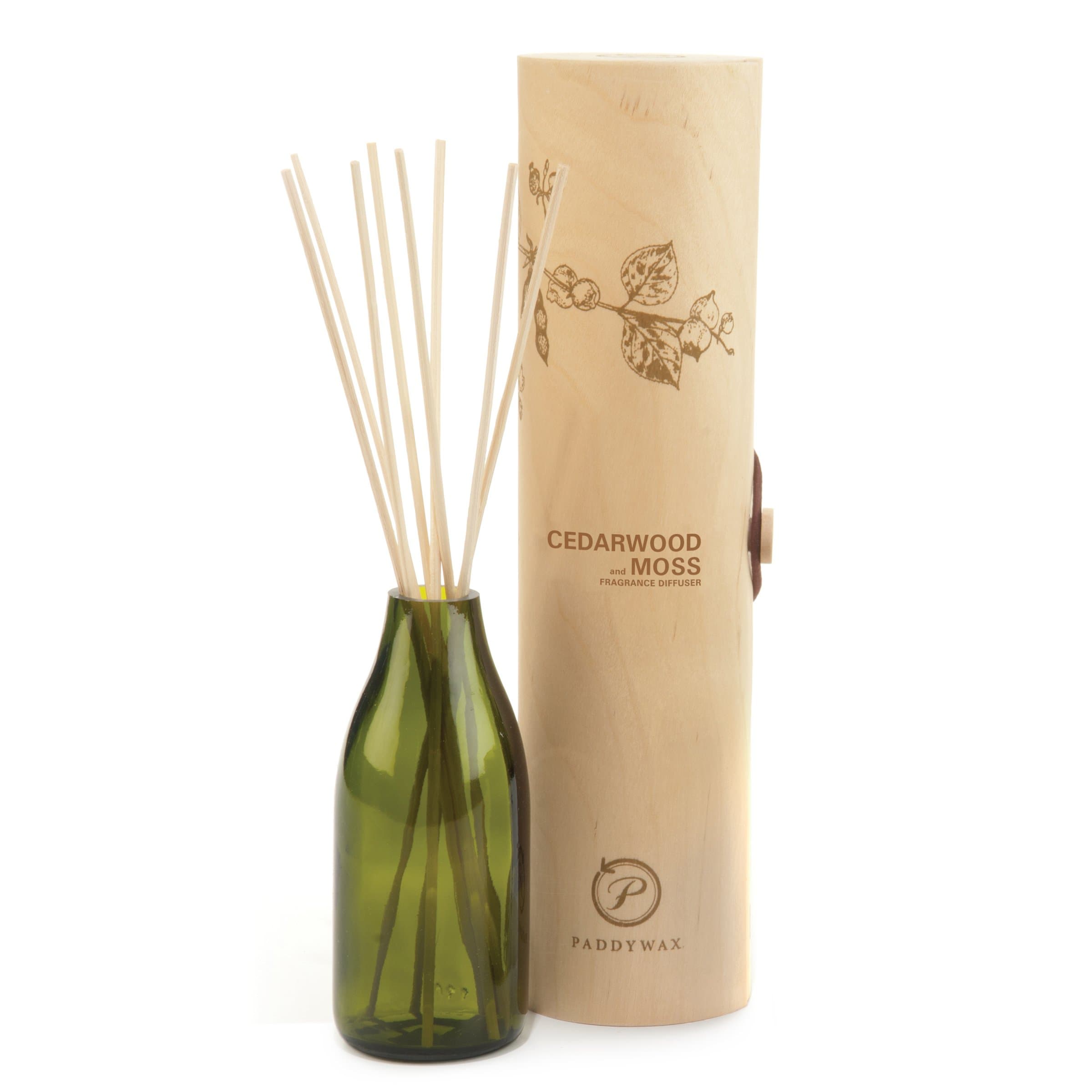 Paddywax Candles Eco Collection Aromatherapy Reed Oil Diffuser Set, Cedarwood & Moss