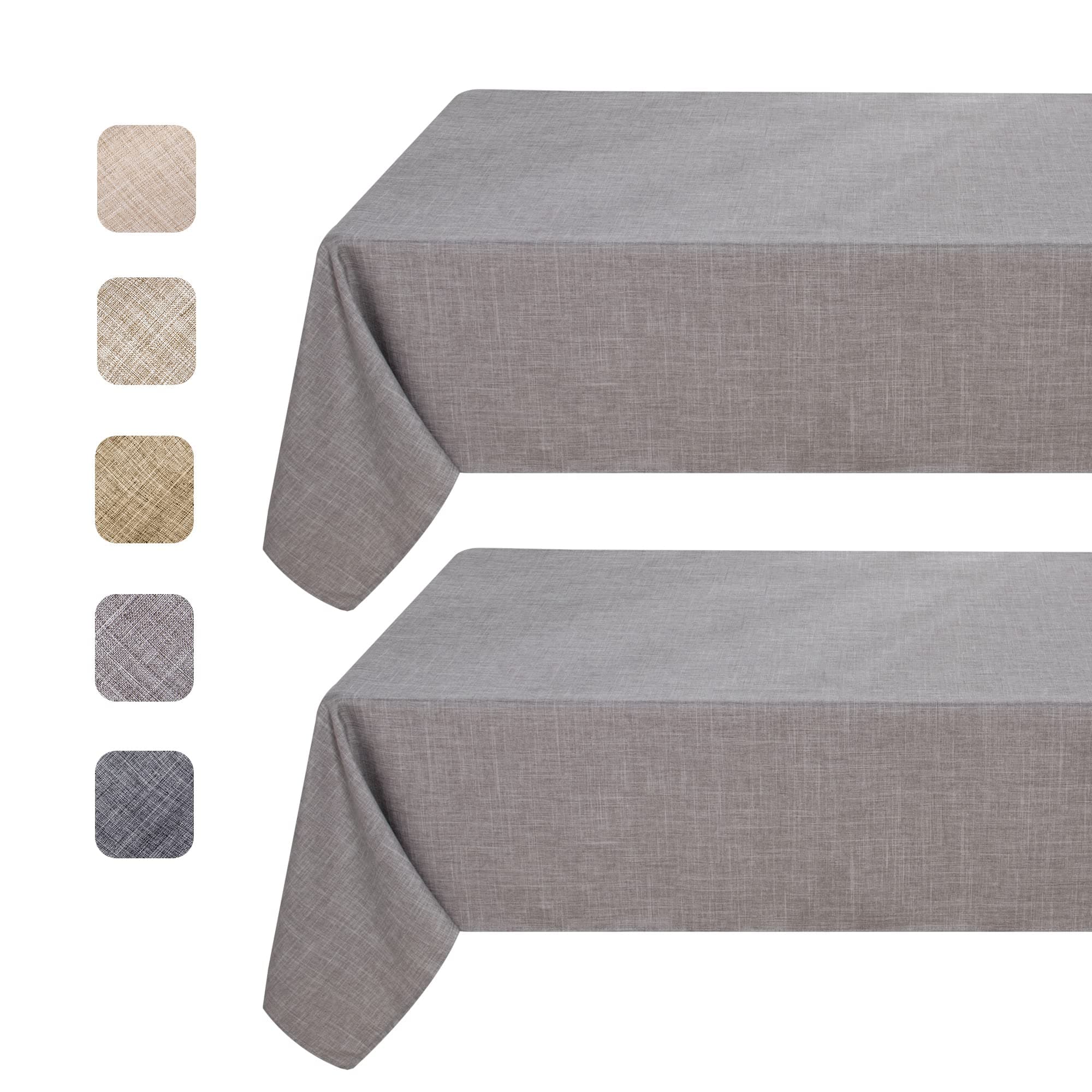Fitable Linen Textured Square Tablecloths 2 Pack, Washable Fabric Table Clothes for 4 Ft Card Table / Coffee Table, Holiday Table Cover for Kitchen Dining, Party, Farmhouse (Stone, 54 x 54 Inch)