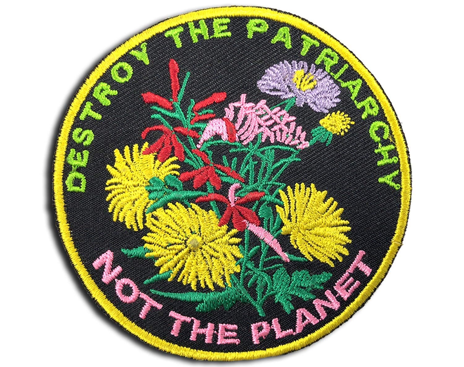 EmmaFem - Feminist Embroidery Patch - Destroy The Patriarchy Not The Planet