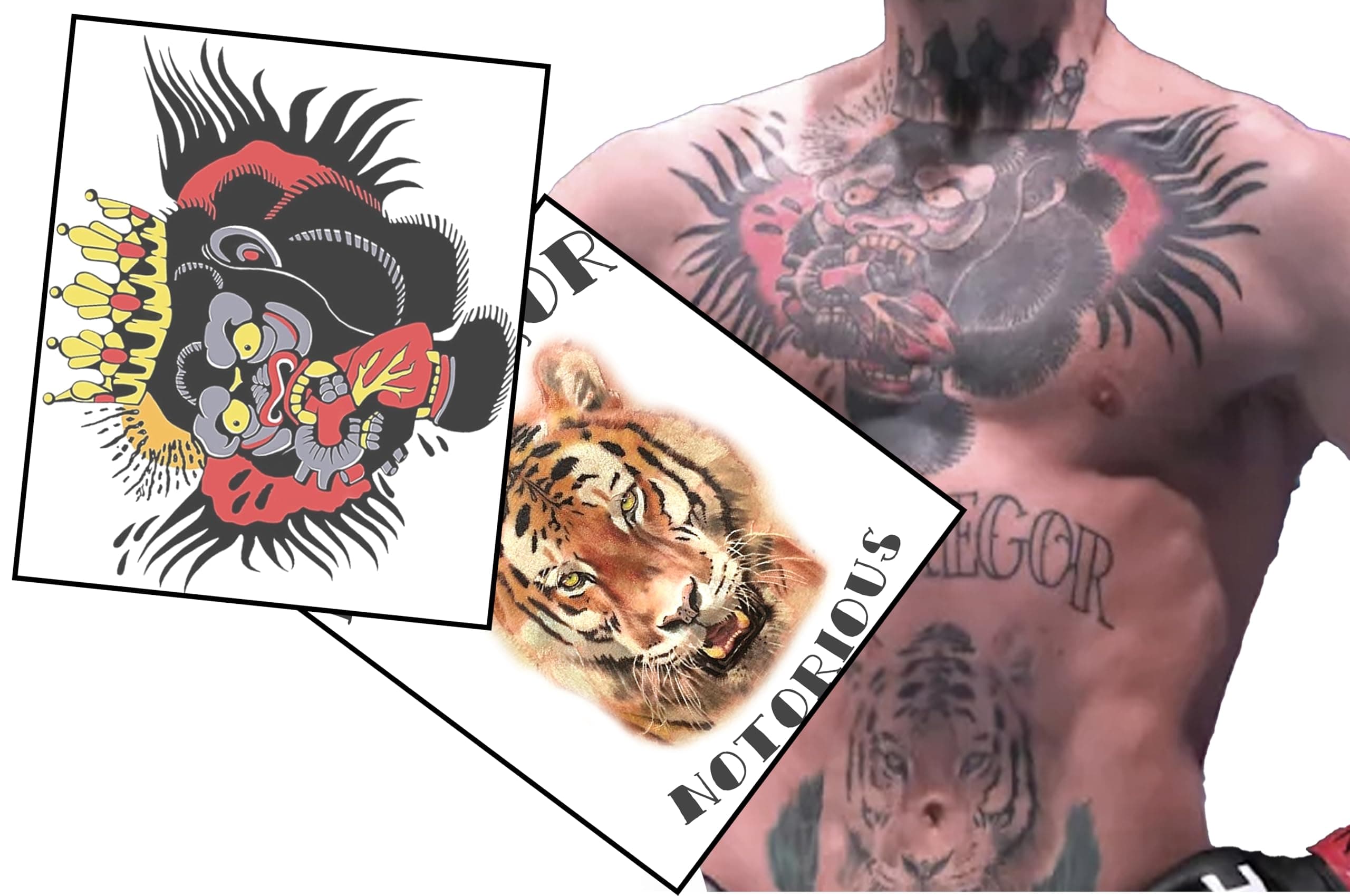 Conor MMA Inspired Fake Tattoo Set | Life sized