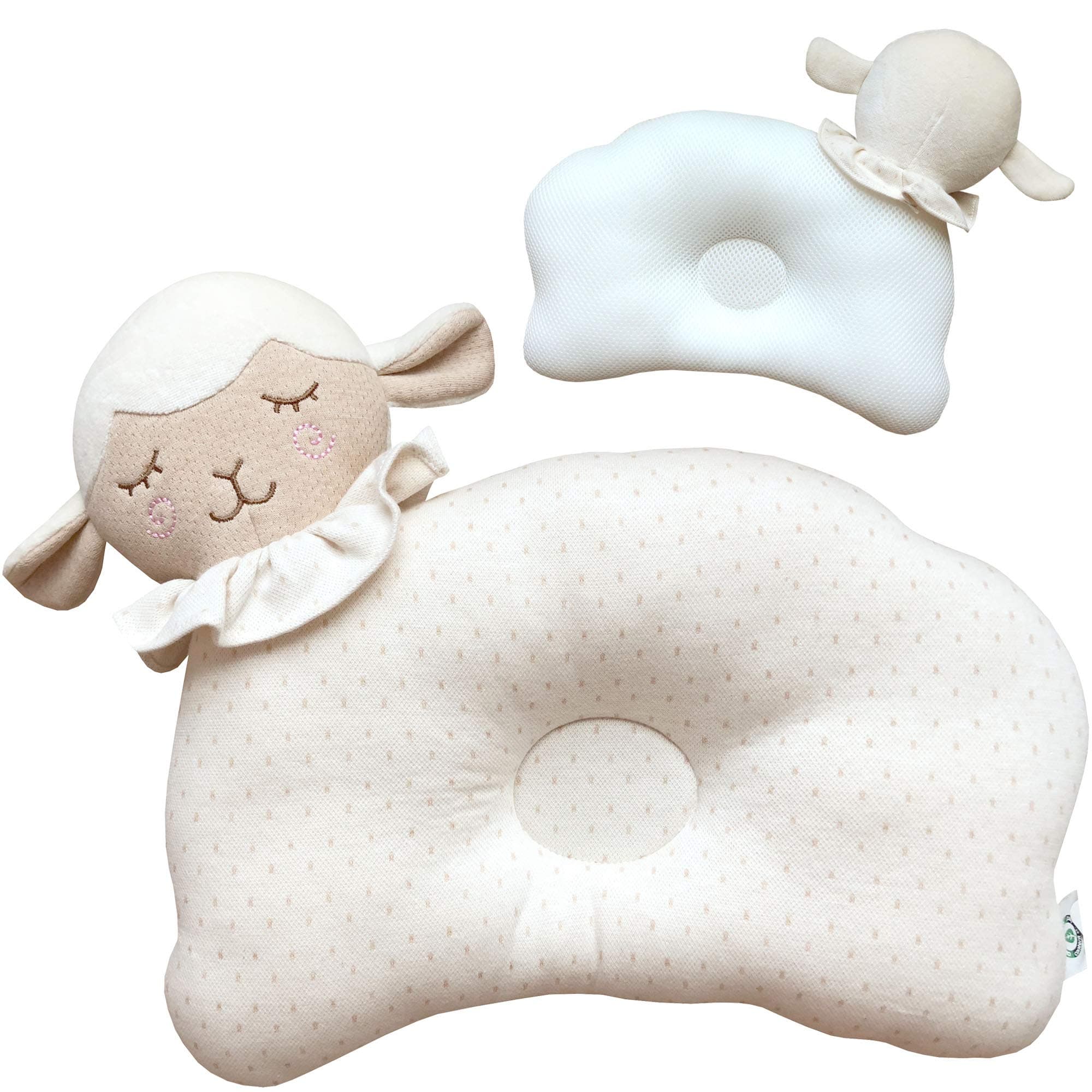 Baby Pillow for Newborn, Breathable 3D Air Mesh Organic Cotton, Protection for Flat Head Syndrome