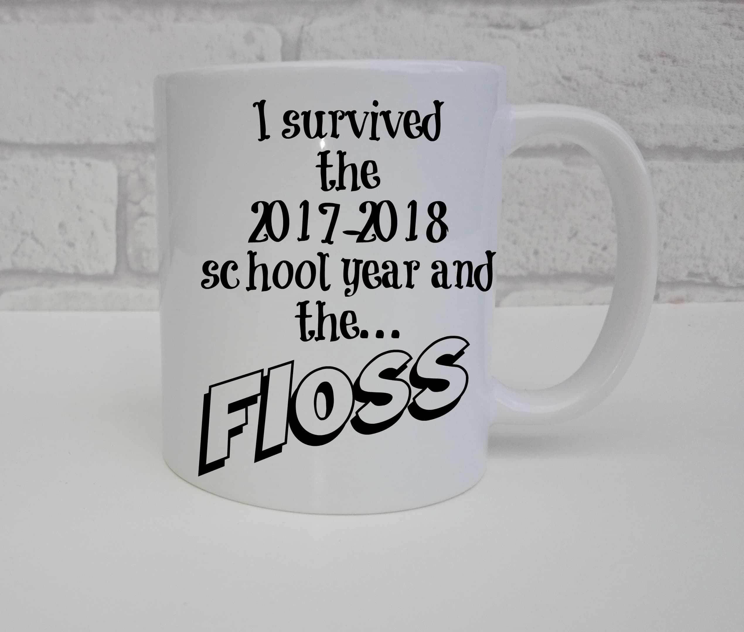 Funny Teacher mug showing trends for 2018 floss dance backpack boy coffee cup end of year gift