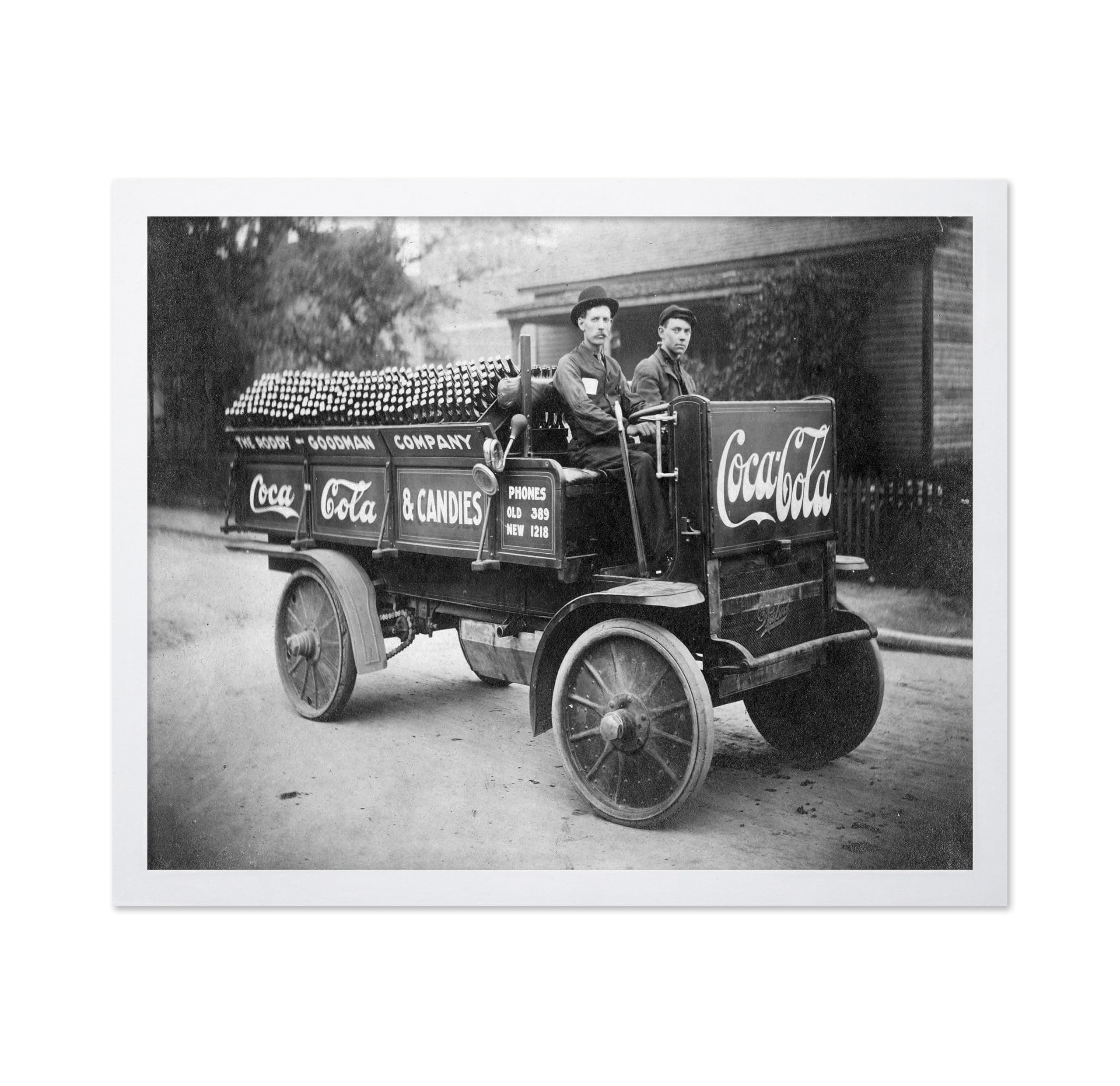Poster Master Vintage Coca Poster - Retro Coca Delivery Truck Print - Beverage Advertising Art - Gift for Men, Women - Great Decor for Kitchen, Dining Room, Restaurant, 11x14 White Framed