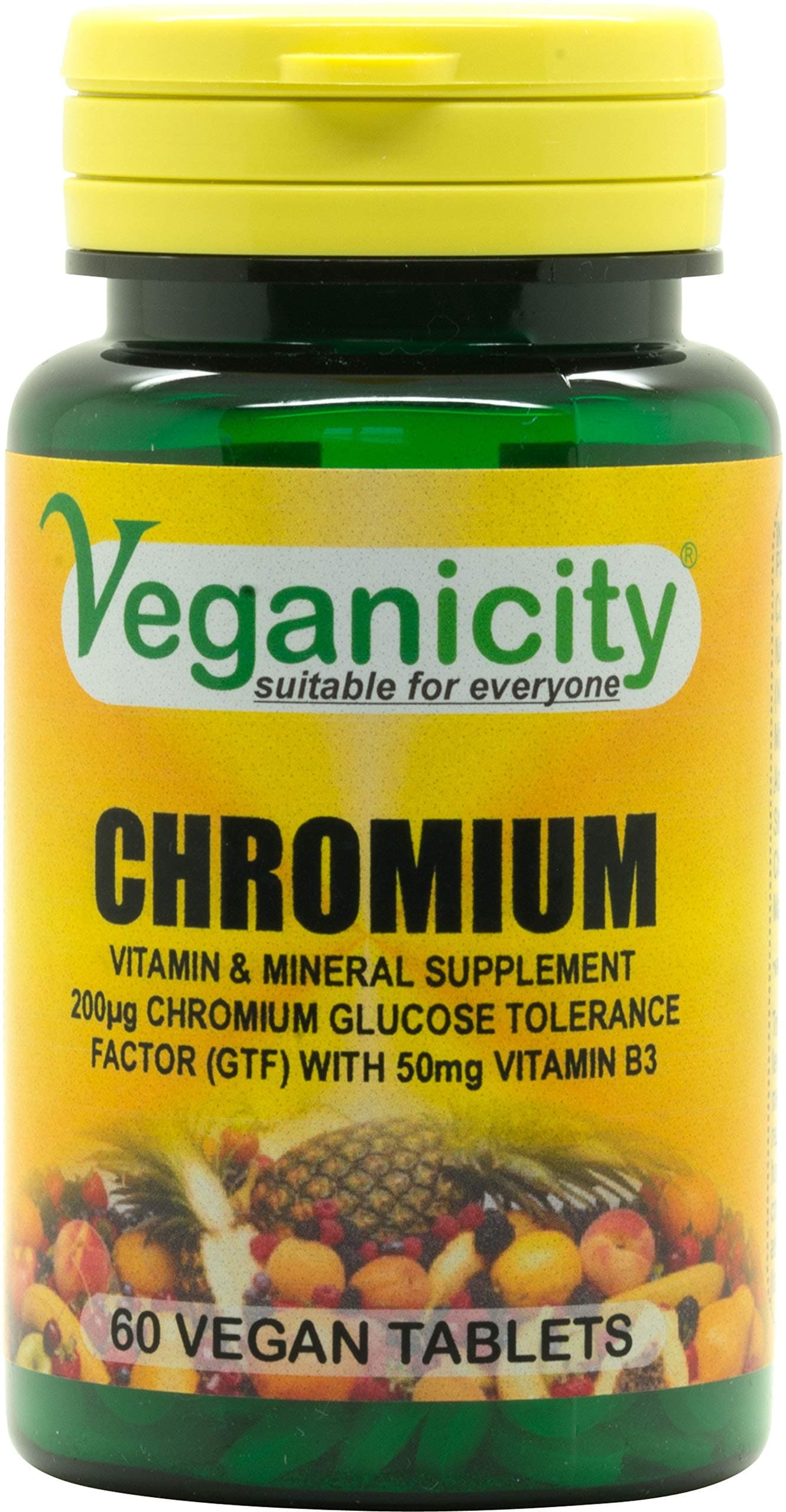 Veganicity Chromium 200µg : Metabolism health : 60 tablets