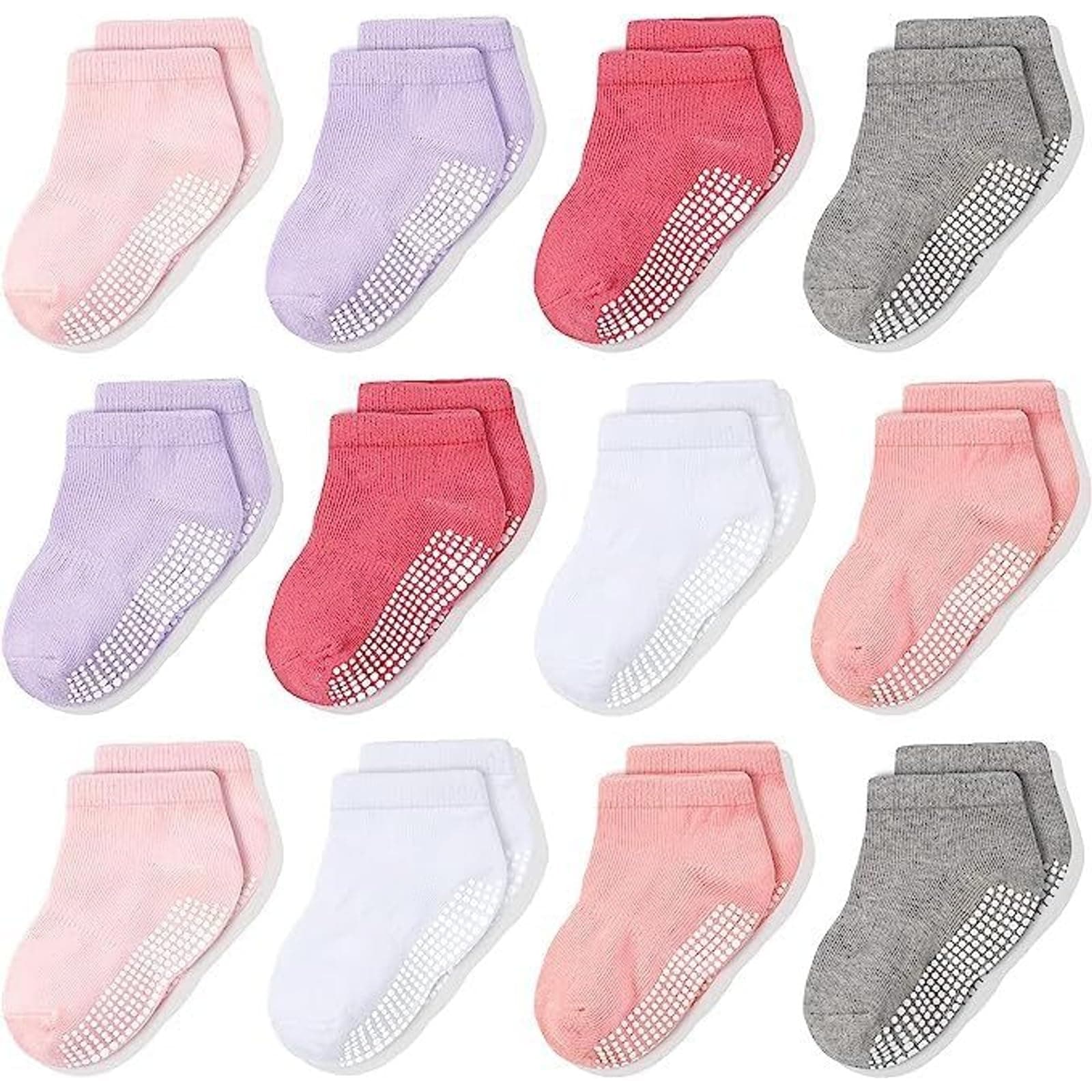 CozyWay Non Slip Ankle Baby Socks Toddler Socks with Grips Low Cut Socks for Baby Girls & Boys