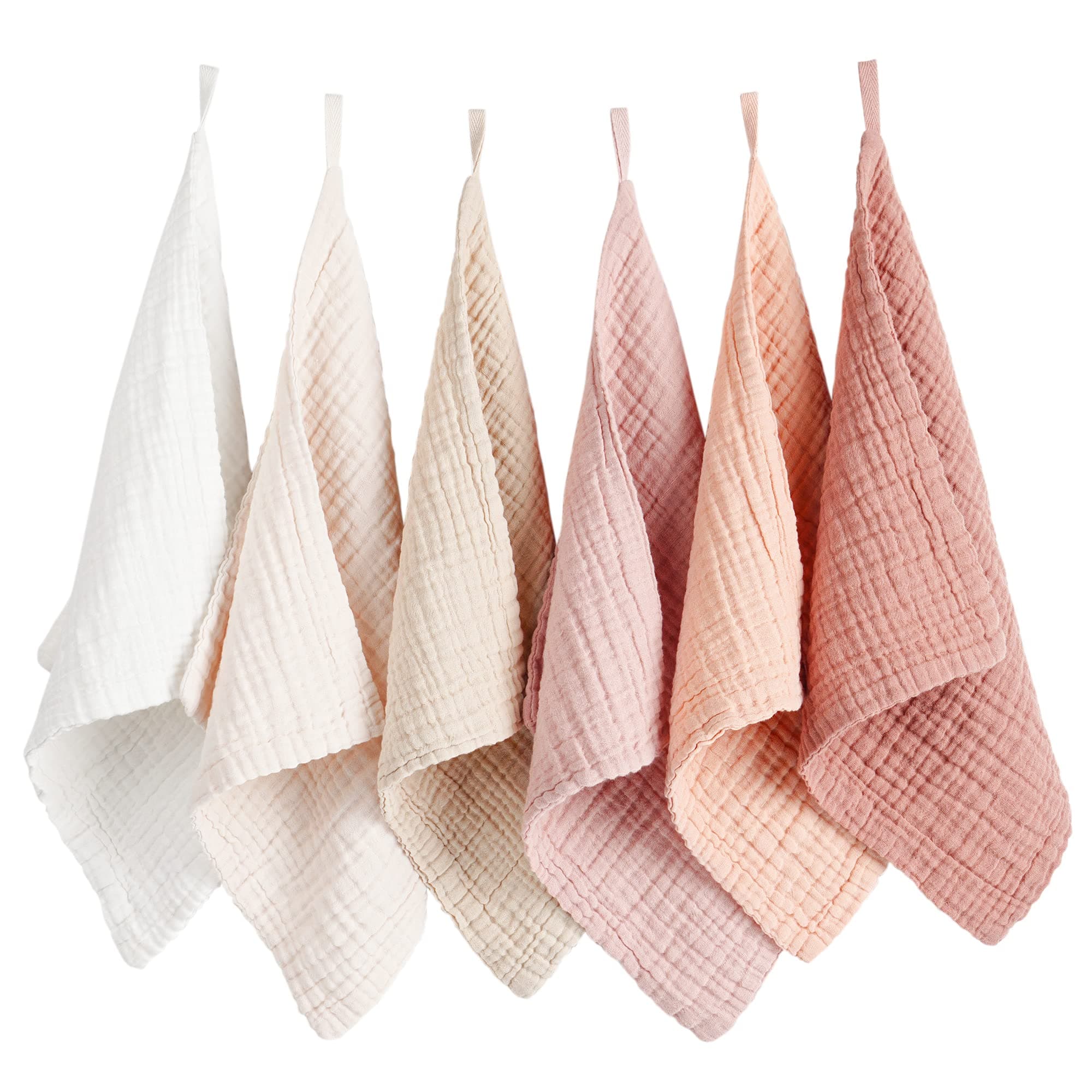 6 Pack Face Cloths, Soft Wash Cloth for Washing Face, Cotton Face Towels for Sensitive Skin Women Facial Makeup Remover Reusable Absorbent Washcloths (11 x 11 Inch)