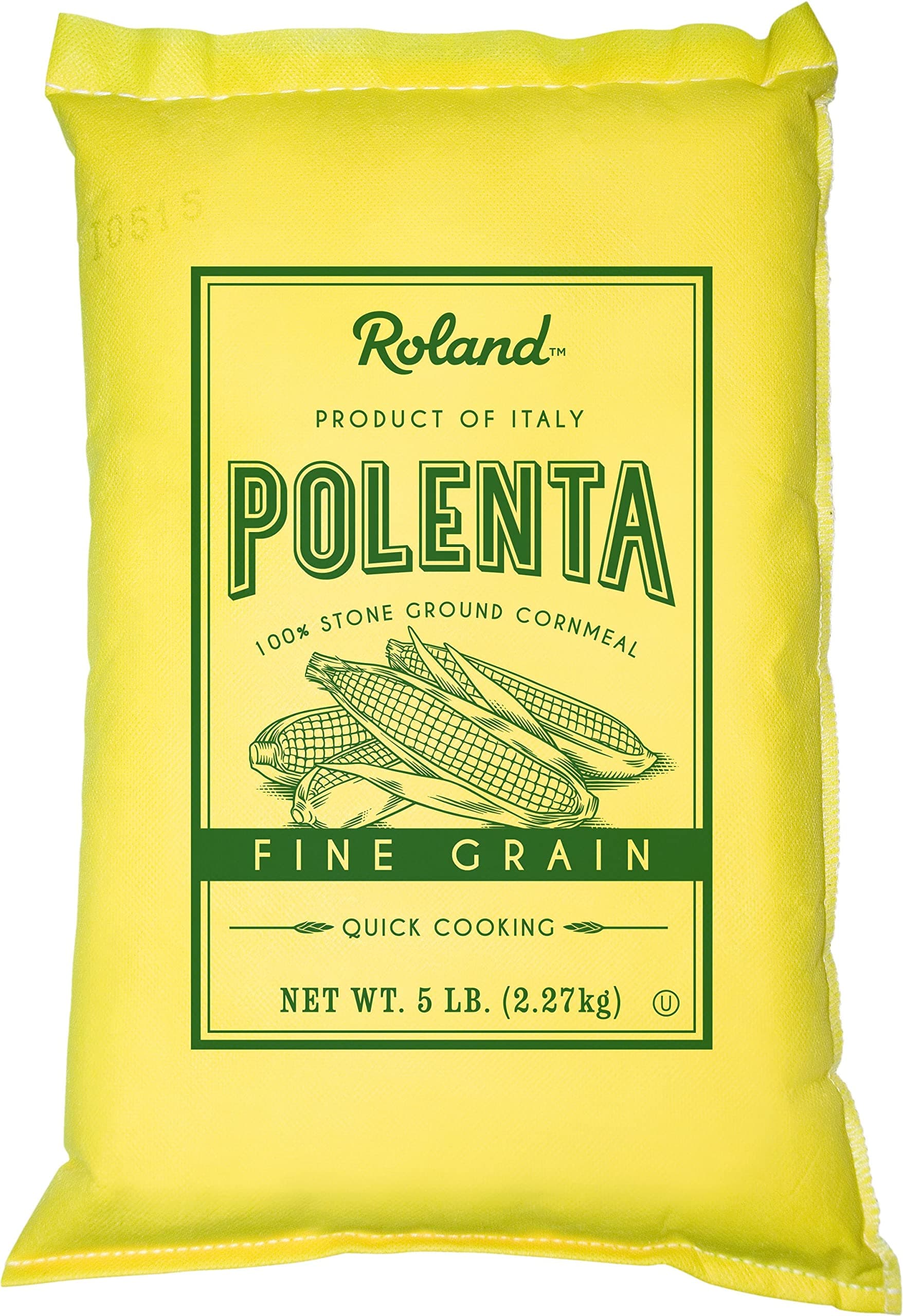 Fine Grain Yellow Polenta From Italy, Specialty Imported Food, 5 Pound Bag, Pack of 1