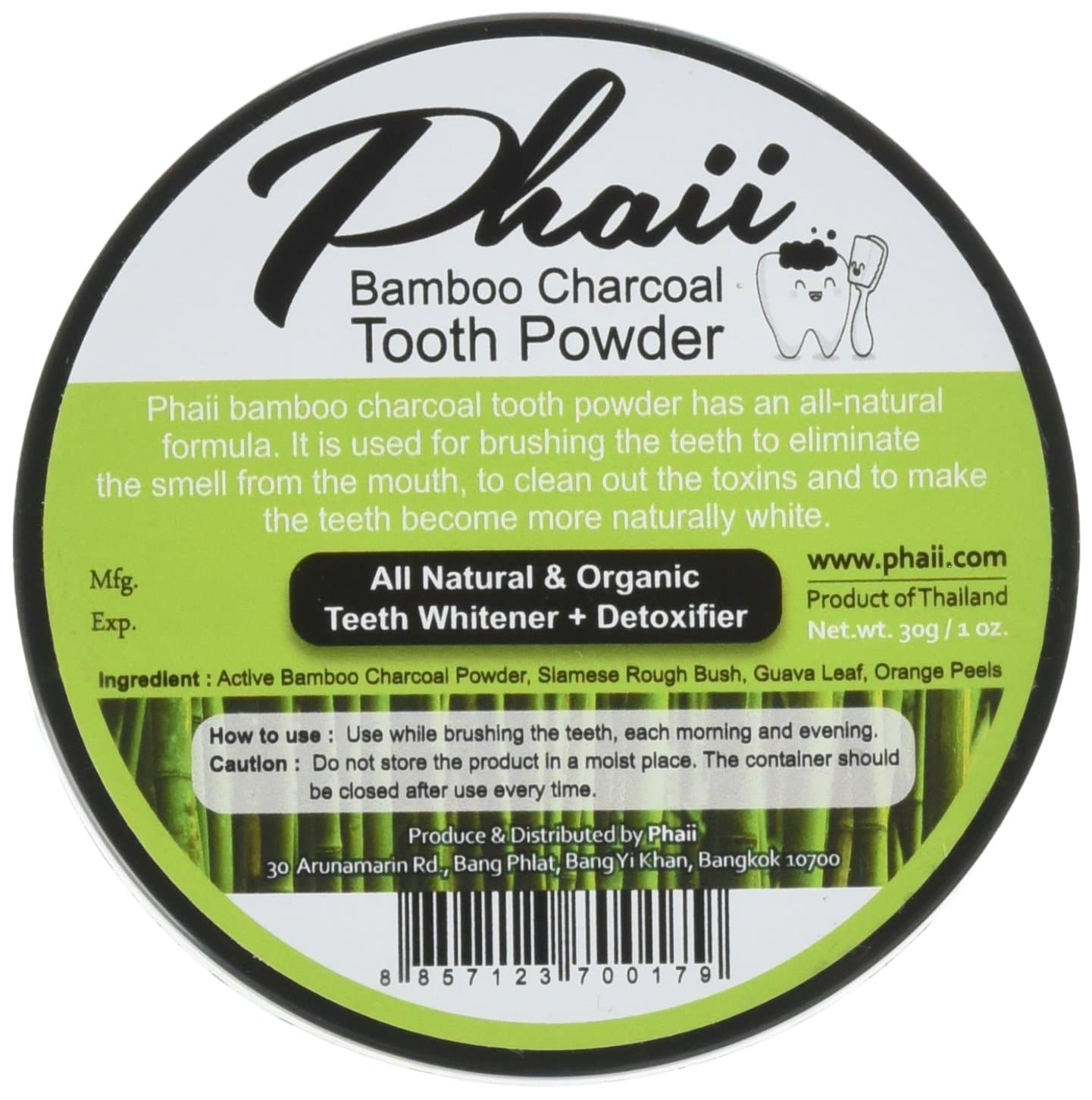 Natural Whitening Teeth & Gum Powder - Improve Mouth Hygiene, Whitens, Desensitizes, Detoxifies- Remove Toxins & Bacteria with Bamboo Activated Charcoal, Guava Leaf, Orange Peels - Daily use & Organic