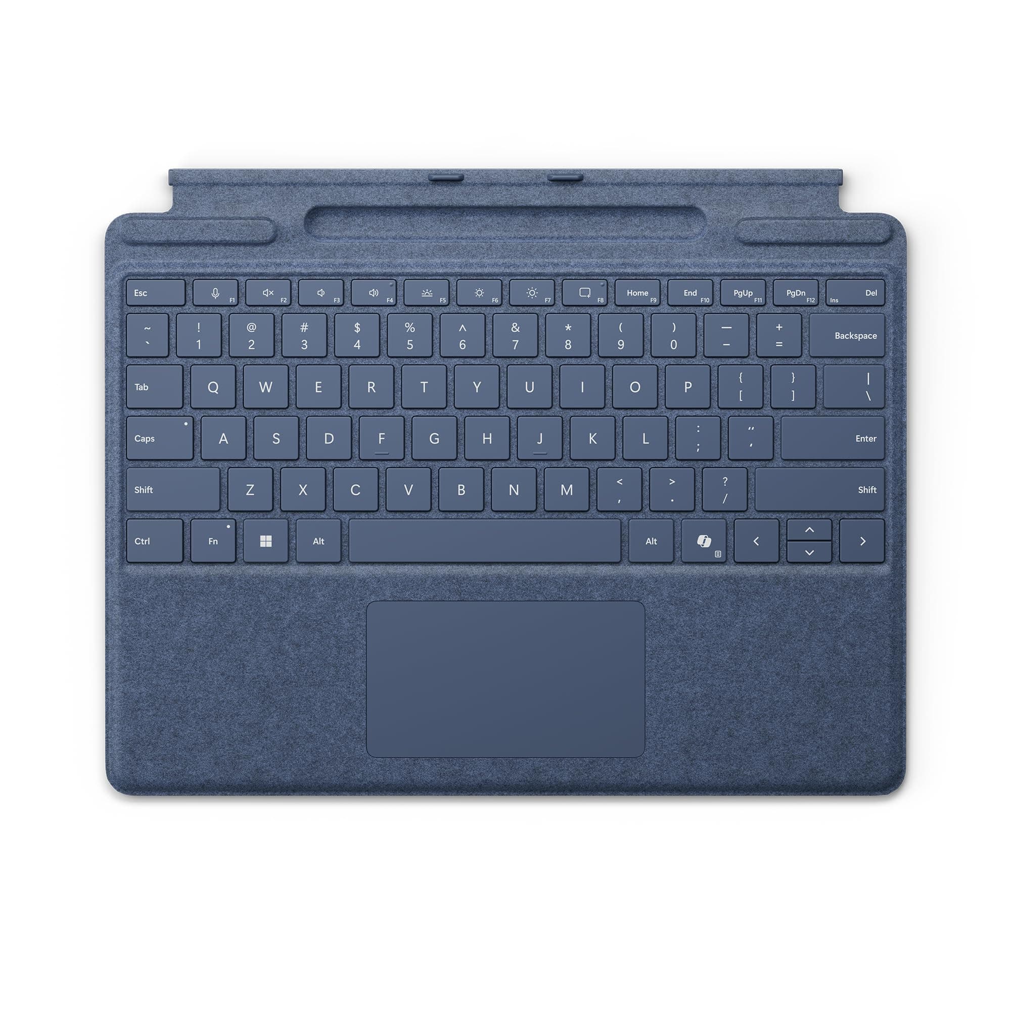 Microsoft Surface Pro Keyboard for Surface Pro 9 and 8 with Pen Storage, Alcantara Material, Sapphire