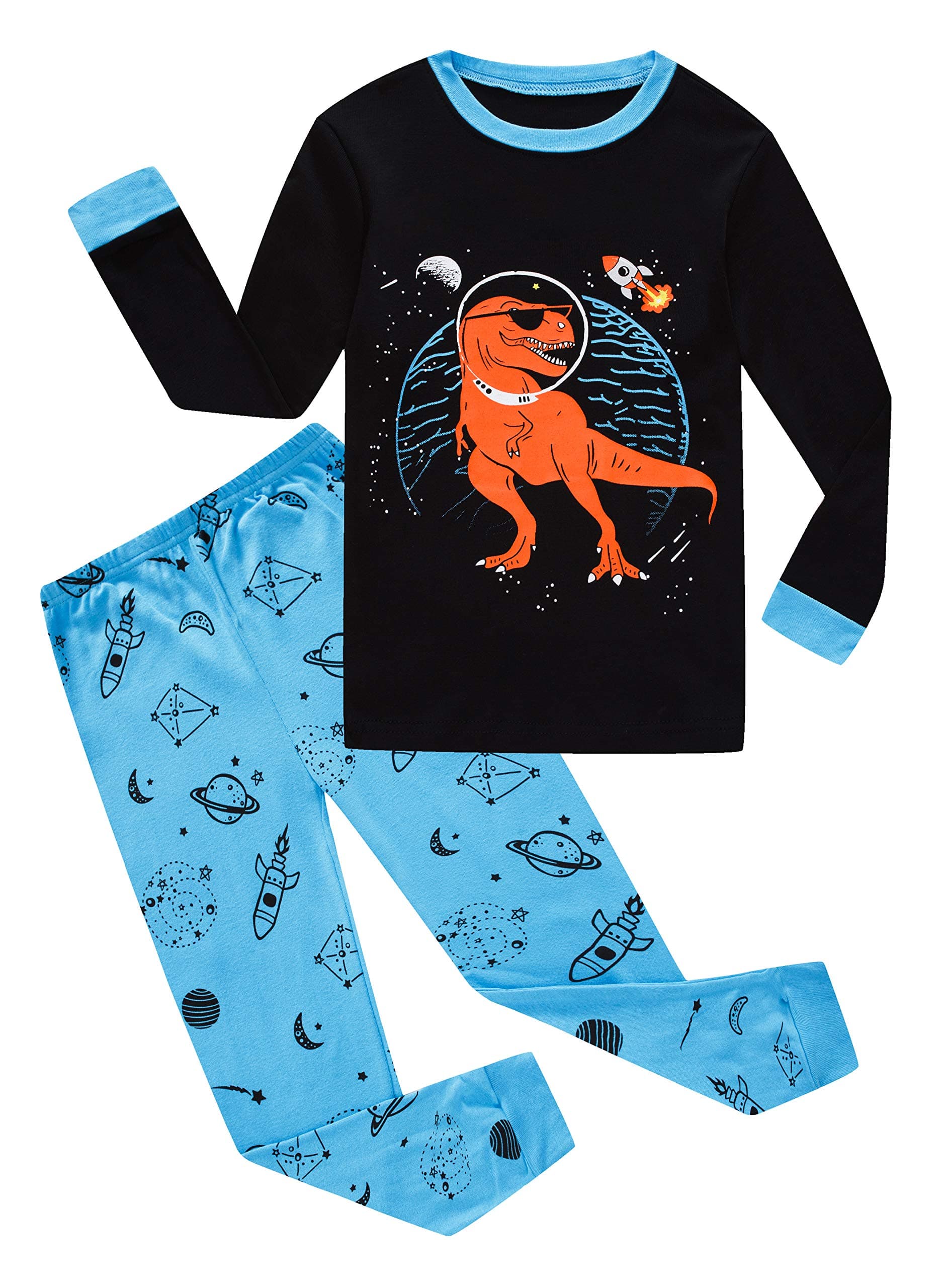 Family Feeling Kids & Toddler Boys Pajamas 2 Piece Pjs Set 100% Cotton Sleepwear