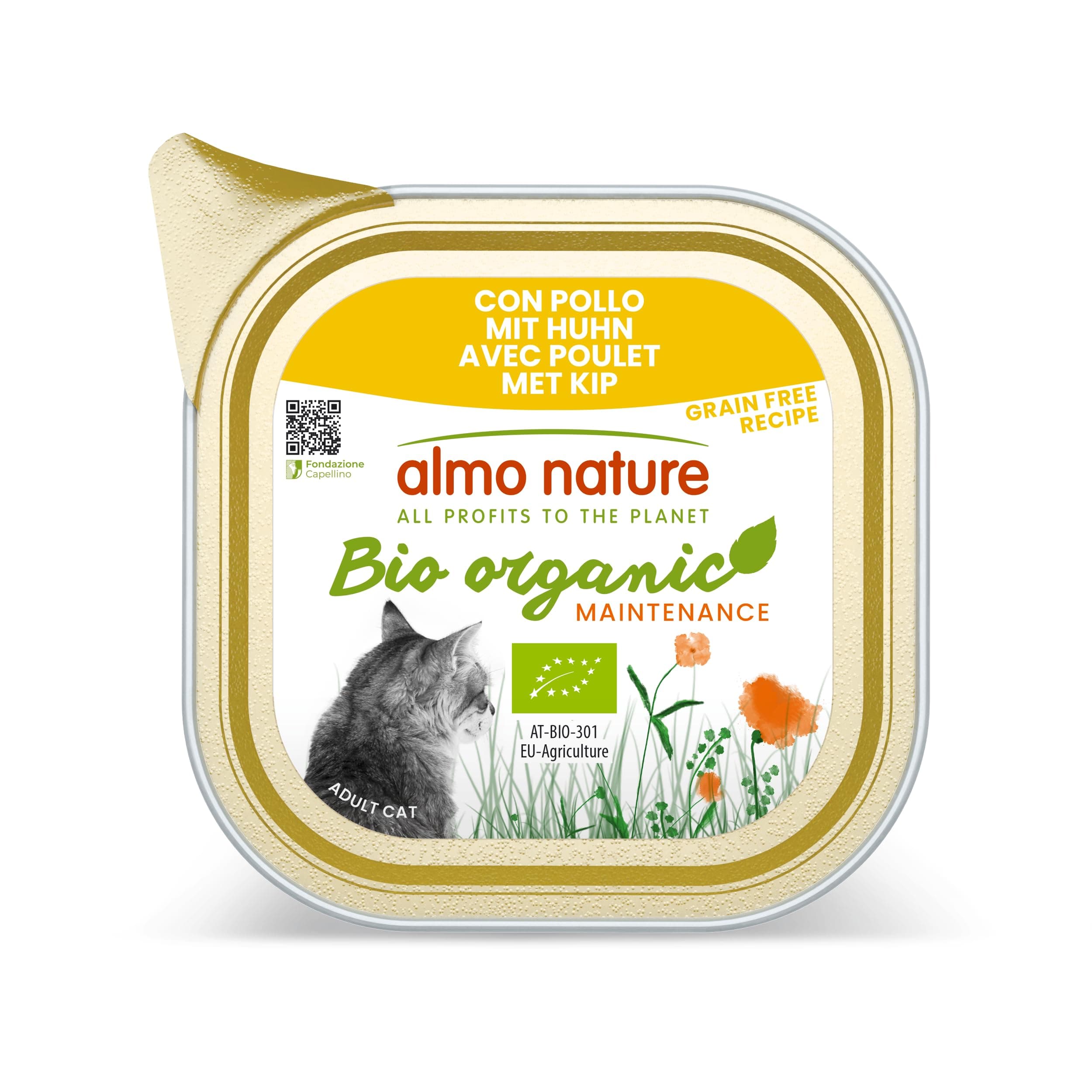 almo nature Biorganic Wet Food for Adult Cats with Chicken (Pack of 19 x 85g)