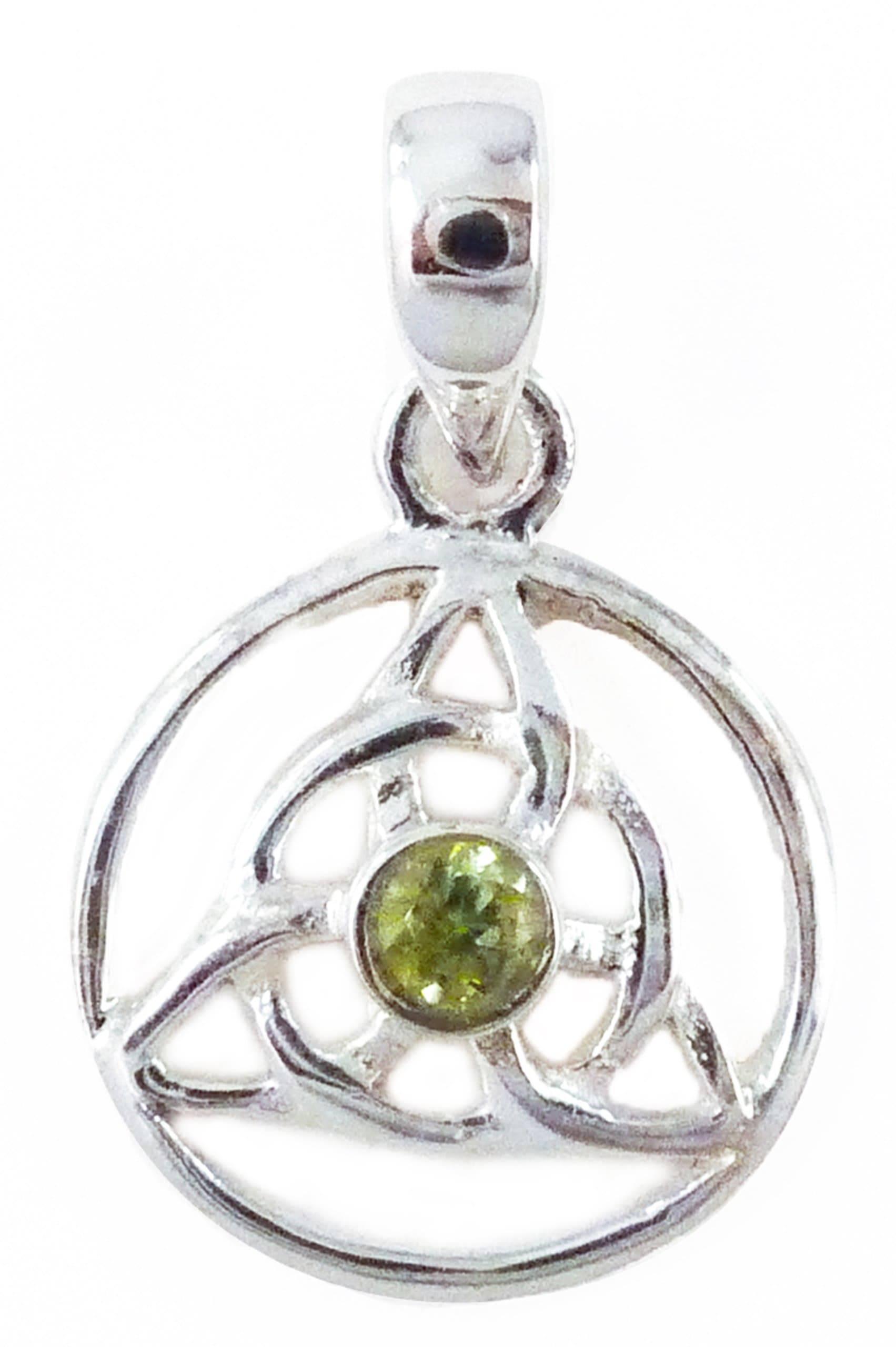 Esprit CreationsPeridot Celtic Trinity Knot (Triquetra) Large Circles Pendant Sterling Silver