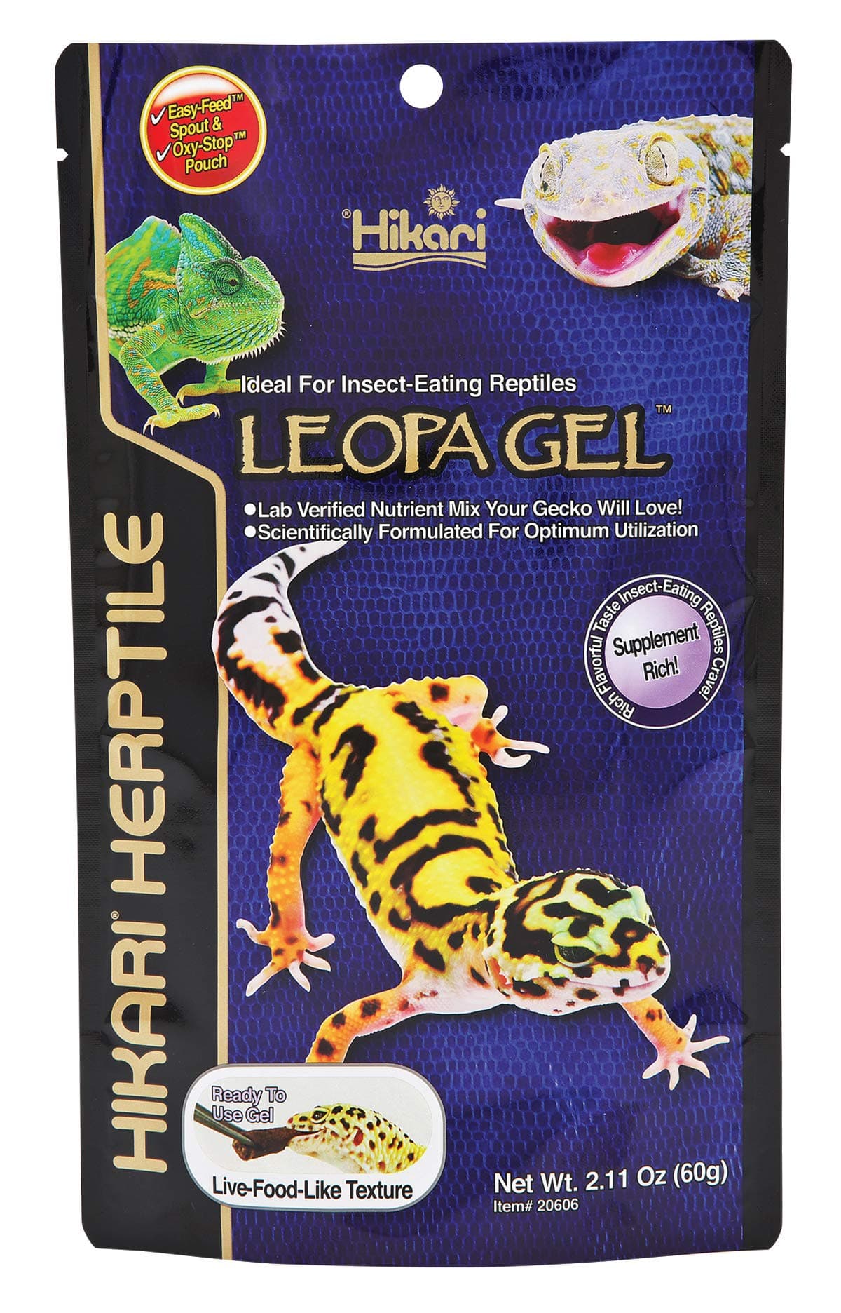 Hikari Herptile Leopa Gel Reptile Food Complete Diet for Insect Eating Lizards, Live Feed Replacement for Geckos, Leopard Geckos