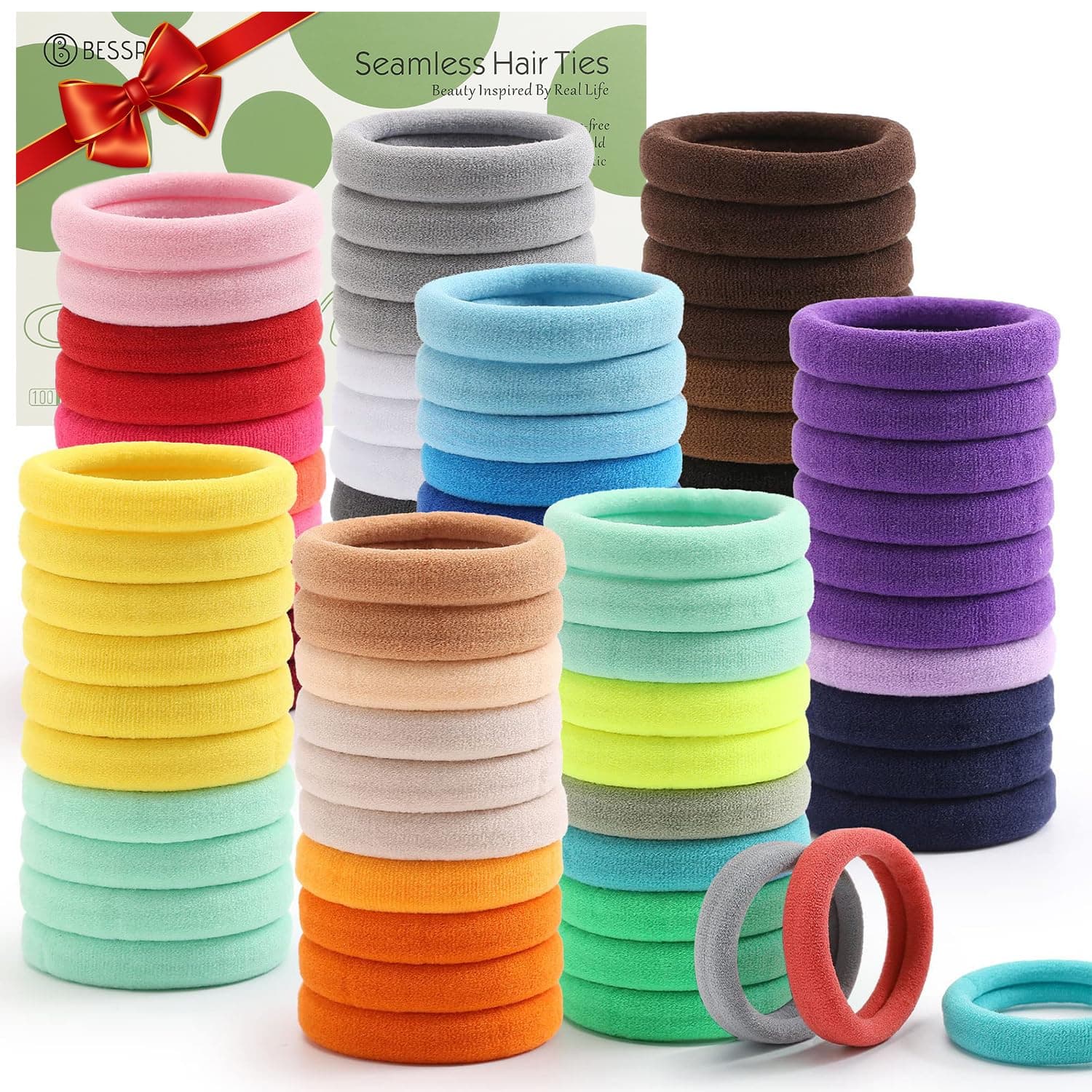 100PCS Elastics Hair Ties Muticolor Hair Tie