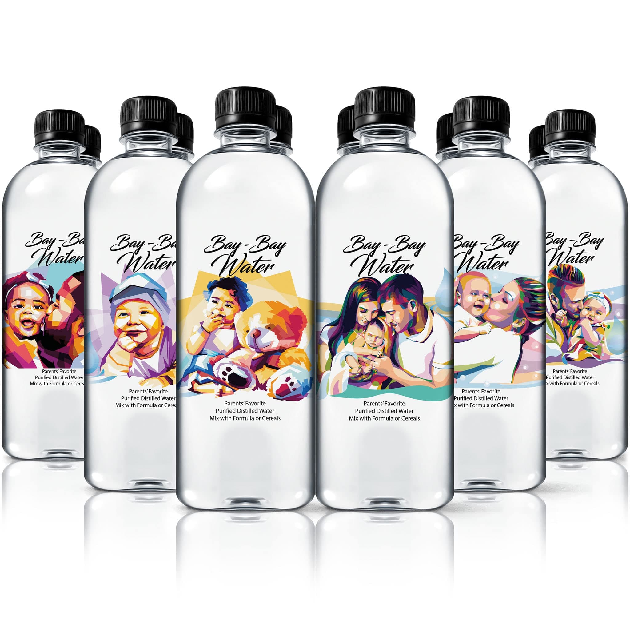 Bay Bay Water - Purified Distilled Water for Babies - 16.9 oz. - Use for Everyday Drinking, Infant Formula, Milk, and Baby Cereal - BPA Free - No Fluoride, Phosphate - Prevent Mineral Overload - (12)