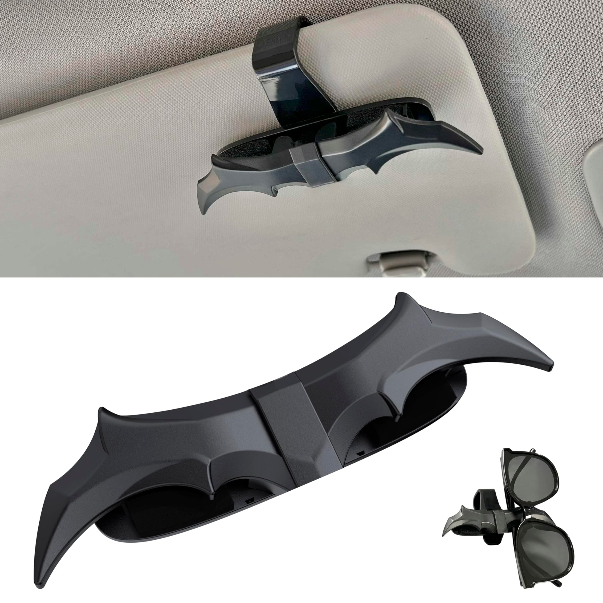 Bat Wing Shaped Sunglasses Holders for Car, Visor Accessories, Car Gadgets for Man Gifts