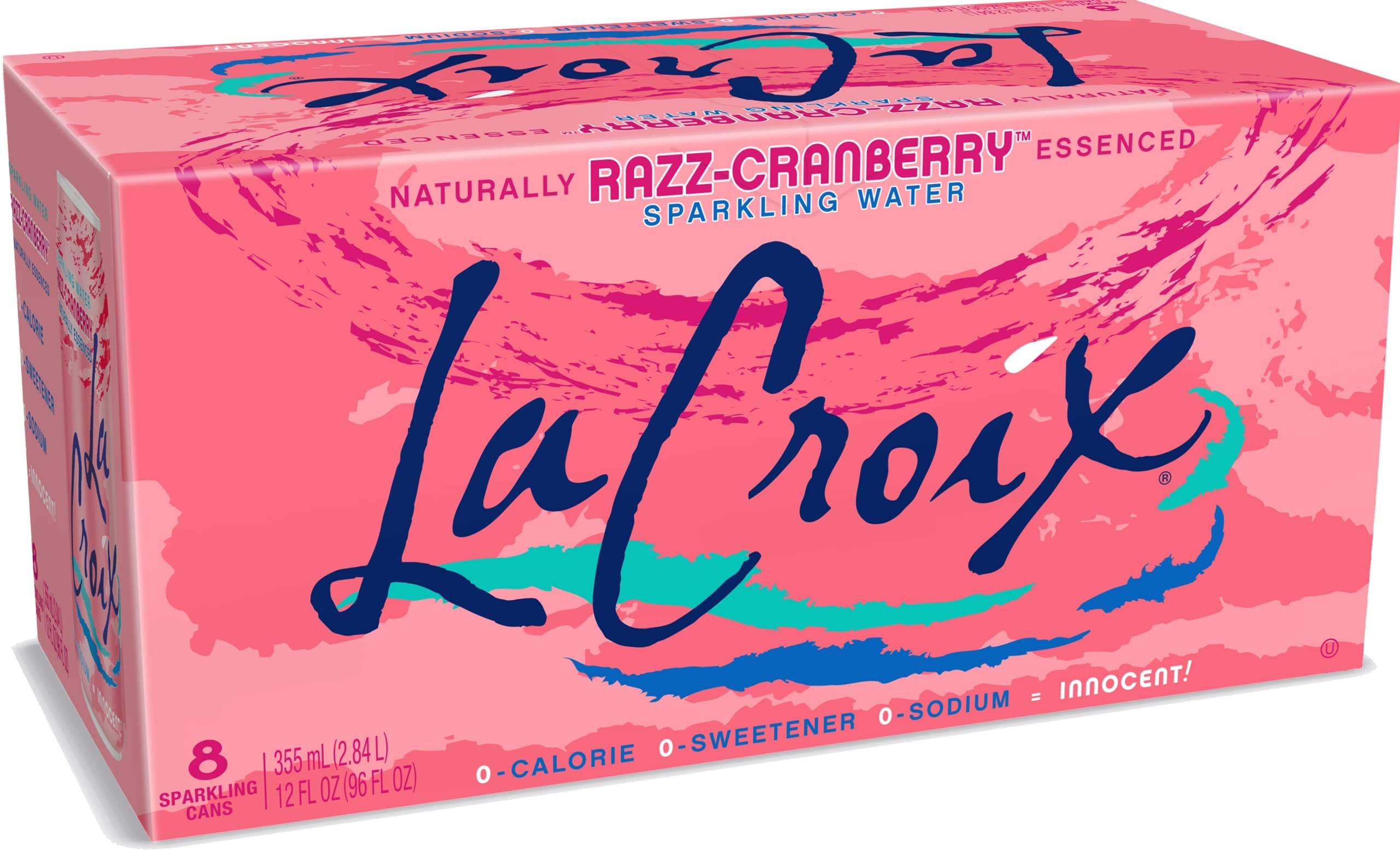 Naturally Razz-Cranberry Essenced Sparkling Water | 24 x 355ml