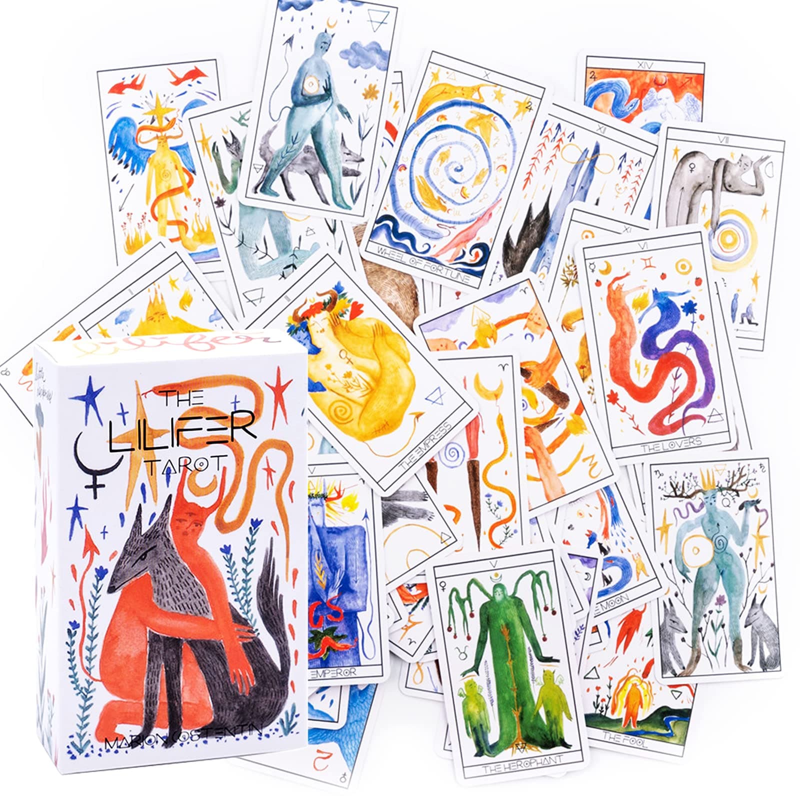 mrdiyshisha Lilifer Tarot Deck, 80 Artful Tarot Cards in Pocket Size (4.06" x 2.36")