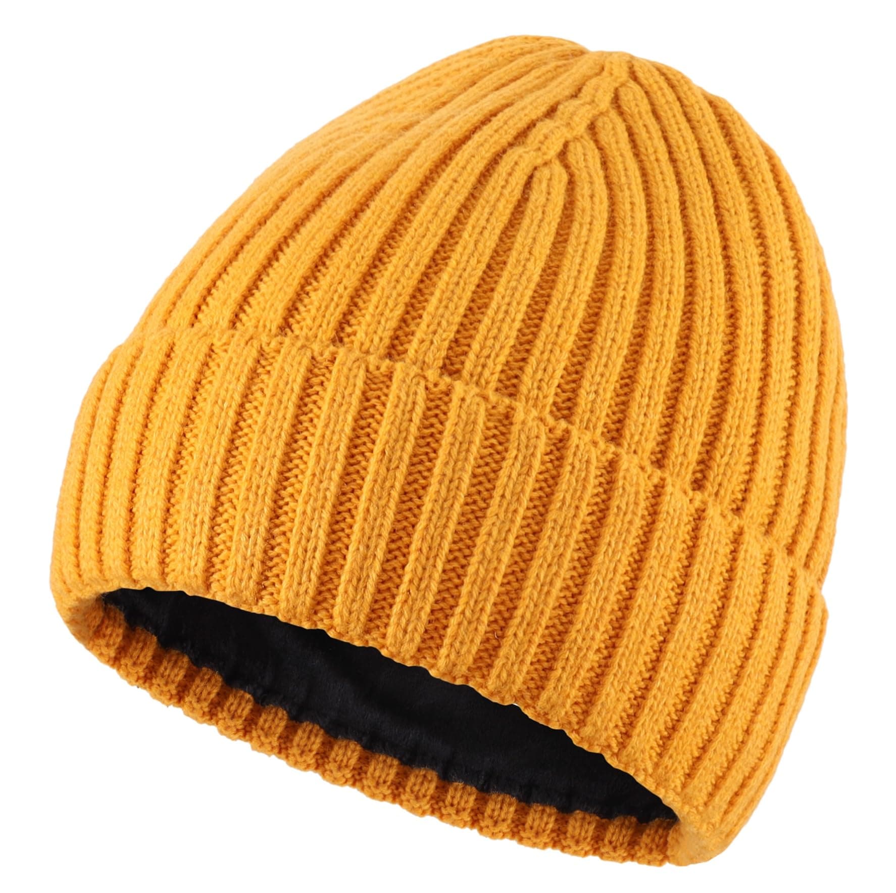 Connectyle Fleece Lined Cuffed Beanie Hat for Men Knitted Winter Wool Beanies