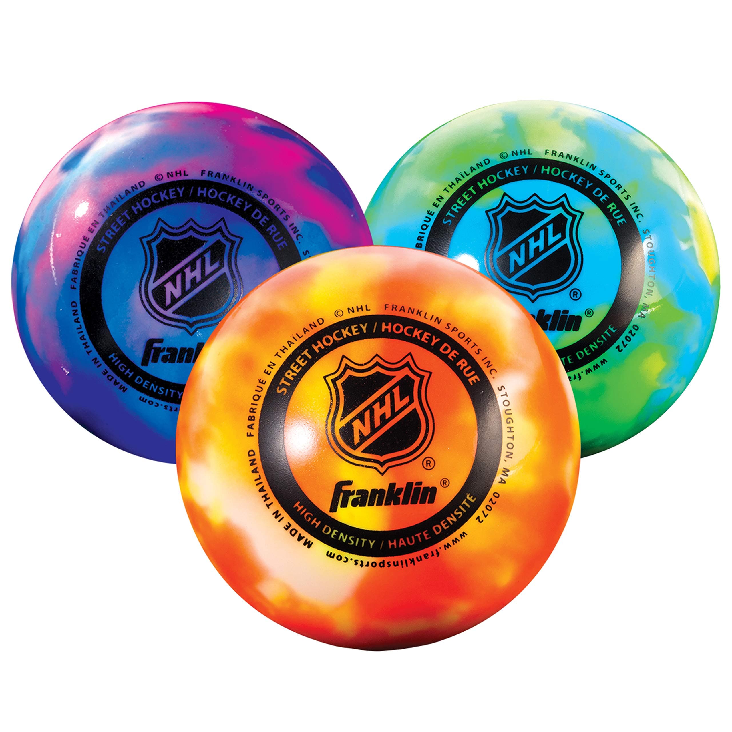 NHL Street Hockey Balls - No Bounce Outdoor Street + Roller Hockey Balls - Official Size for Youth + Adult Street Hockey - Assorted Colors - 1, 2, 3, and 15 Bulk Packs