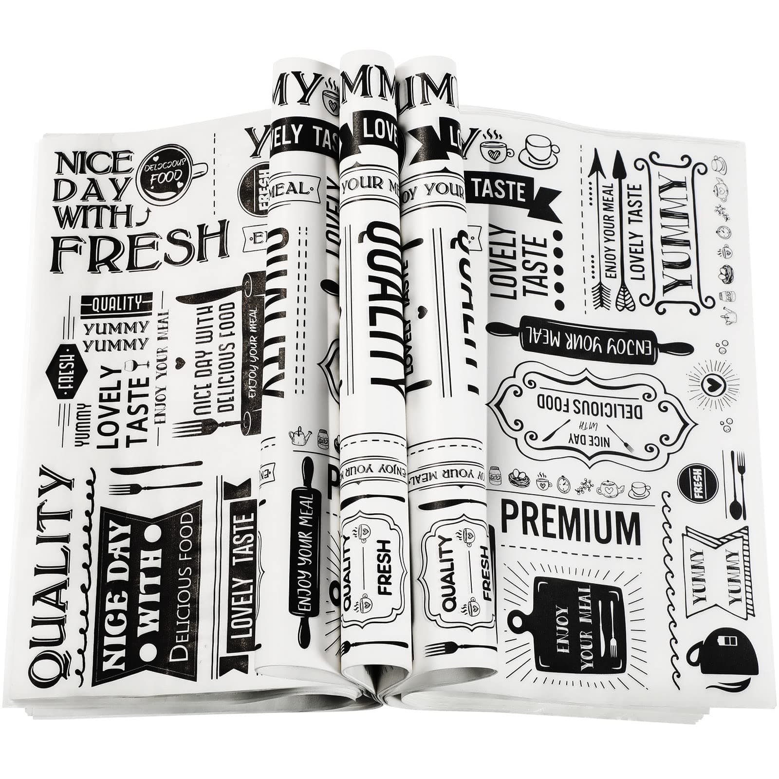 Wax Paper Sheets Deli Newsprint Food Basket Liners 8.3 x 9.8 in Sandwich Wrapping Paper Grease Resistant Waterproof Wrapping Tissue Hamburger Picnic Tissue for Baking Kitchen