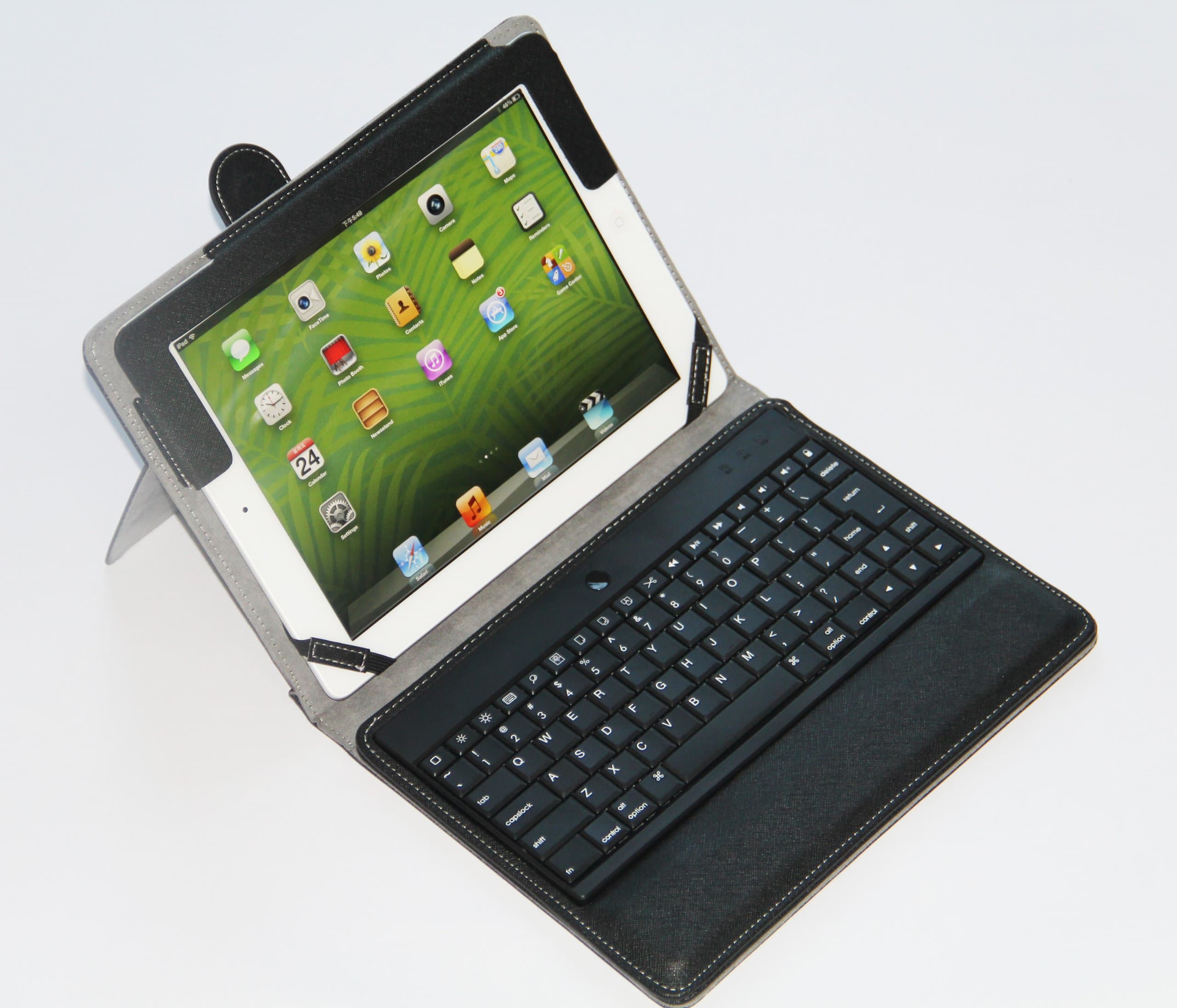 XTEK Leather Protective Case Stand Cover Protector With Removable Wireless ABS Bluetooth Keyboard For the NEW iPad 3 3rd Generation Gen. iPad 2 iPad 4 - Black Color