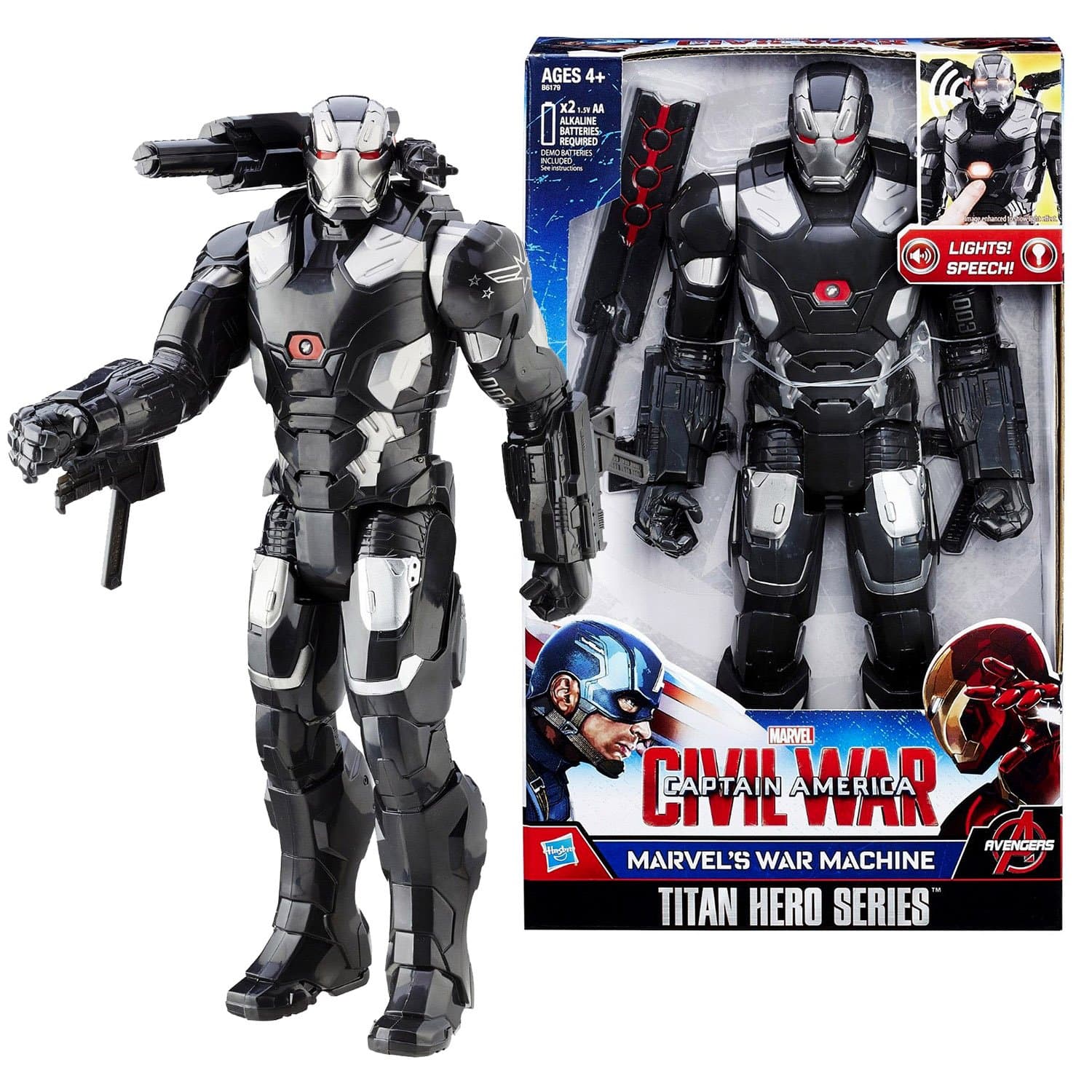 Marvel Year 2015 Captain America Civil War Titan Hero Series 12 Inch Tall Electronic Figure - WAR MACHINE with Light and Sound Plus Shoulder Cannon