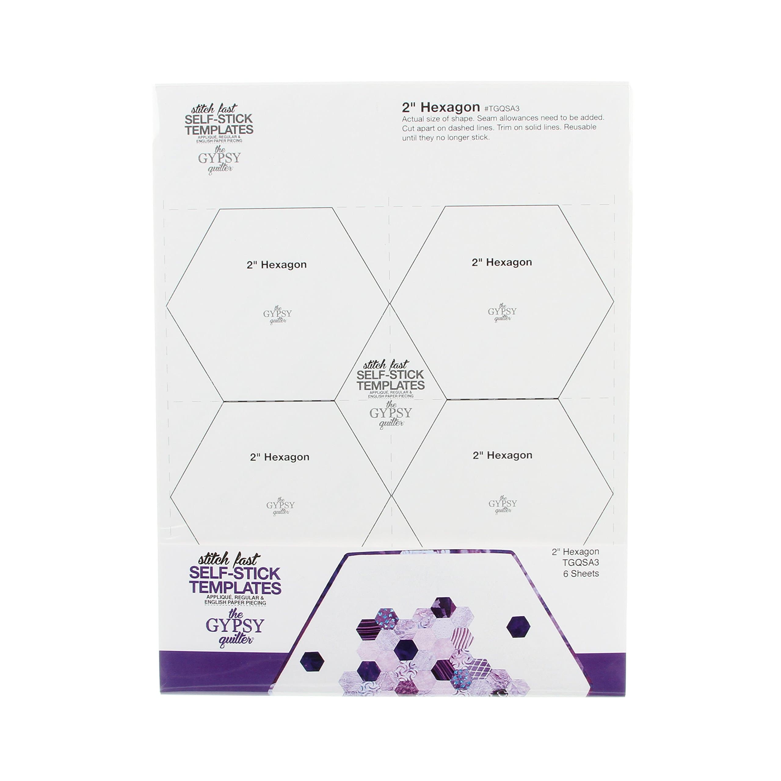 Gypsy Quilter Stitch Fast Self-Stick Template 2 in Hexagon