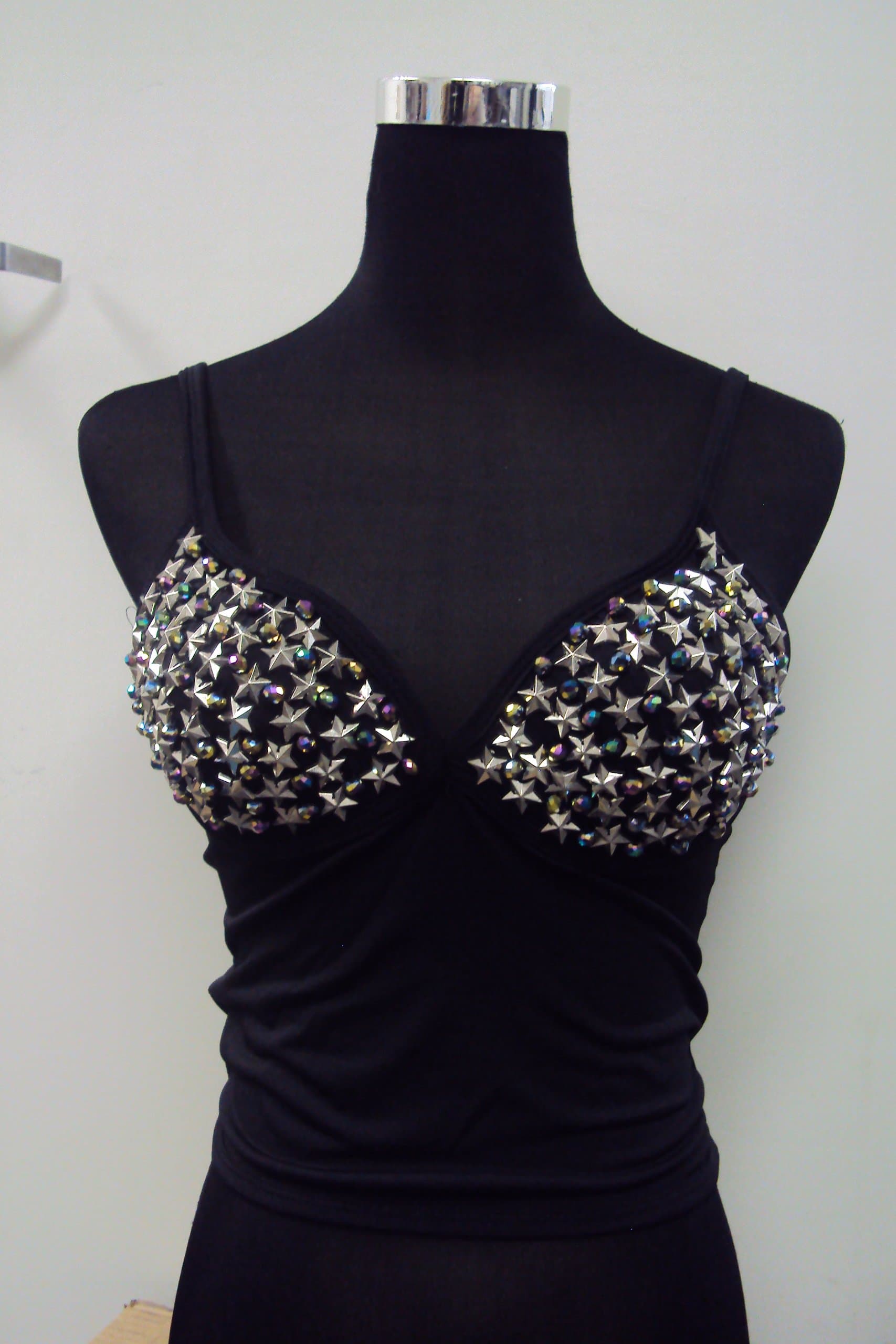 Rave Chic Beaded Stars Stud Statement Bra Clubbing Top Corset Cami [KID SIZE]