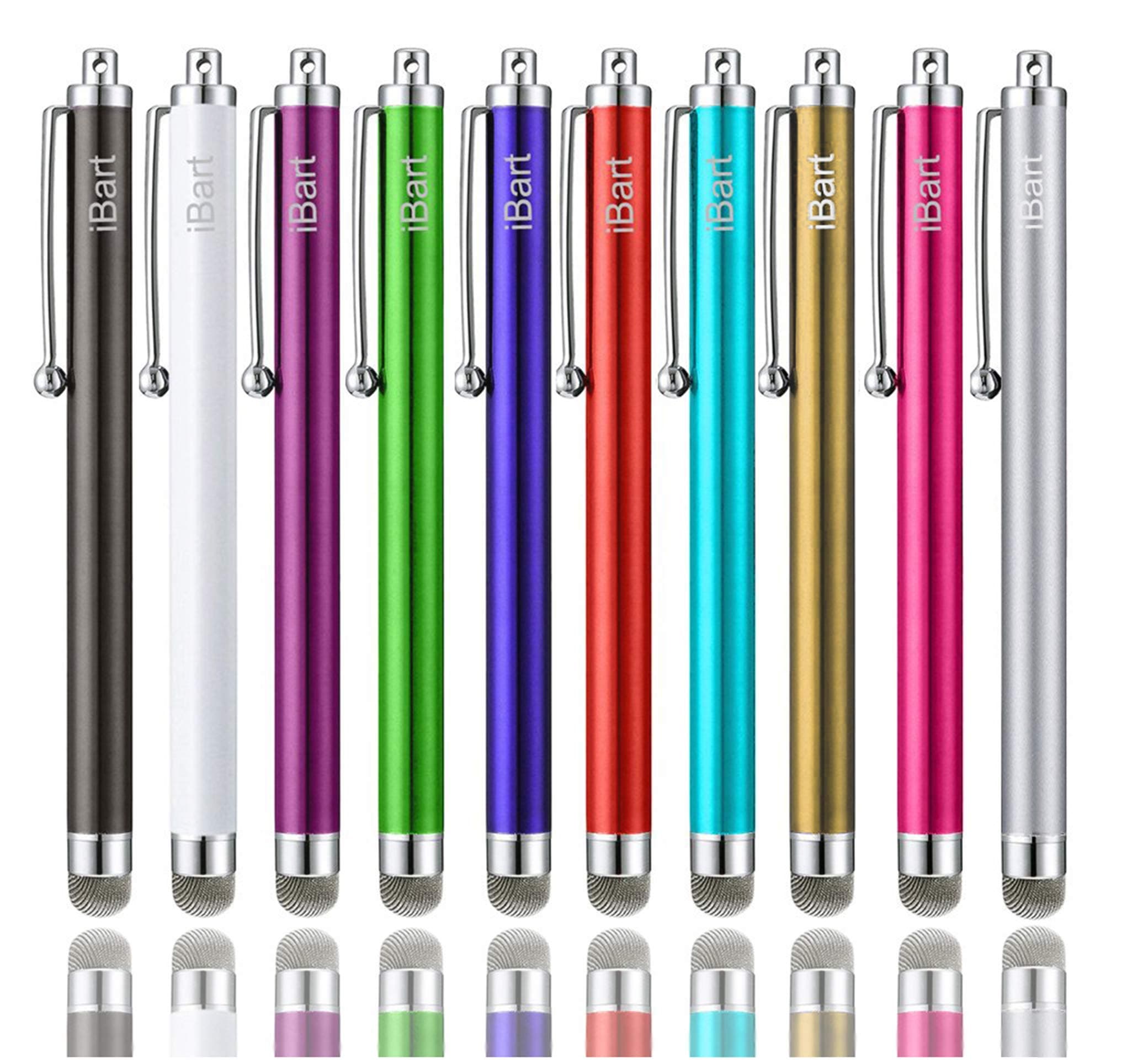 Stylus, iBart Mesh Fiber Tip Series Precision Stylus Pens for Touch Screens Devices, iPhone, iPad, Kindle, Tablet (10 Colors)