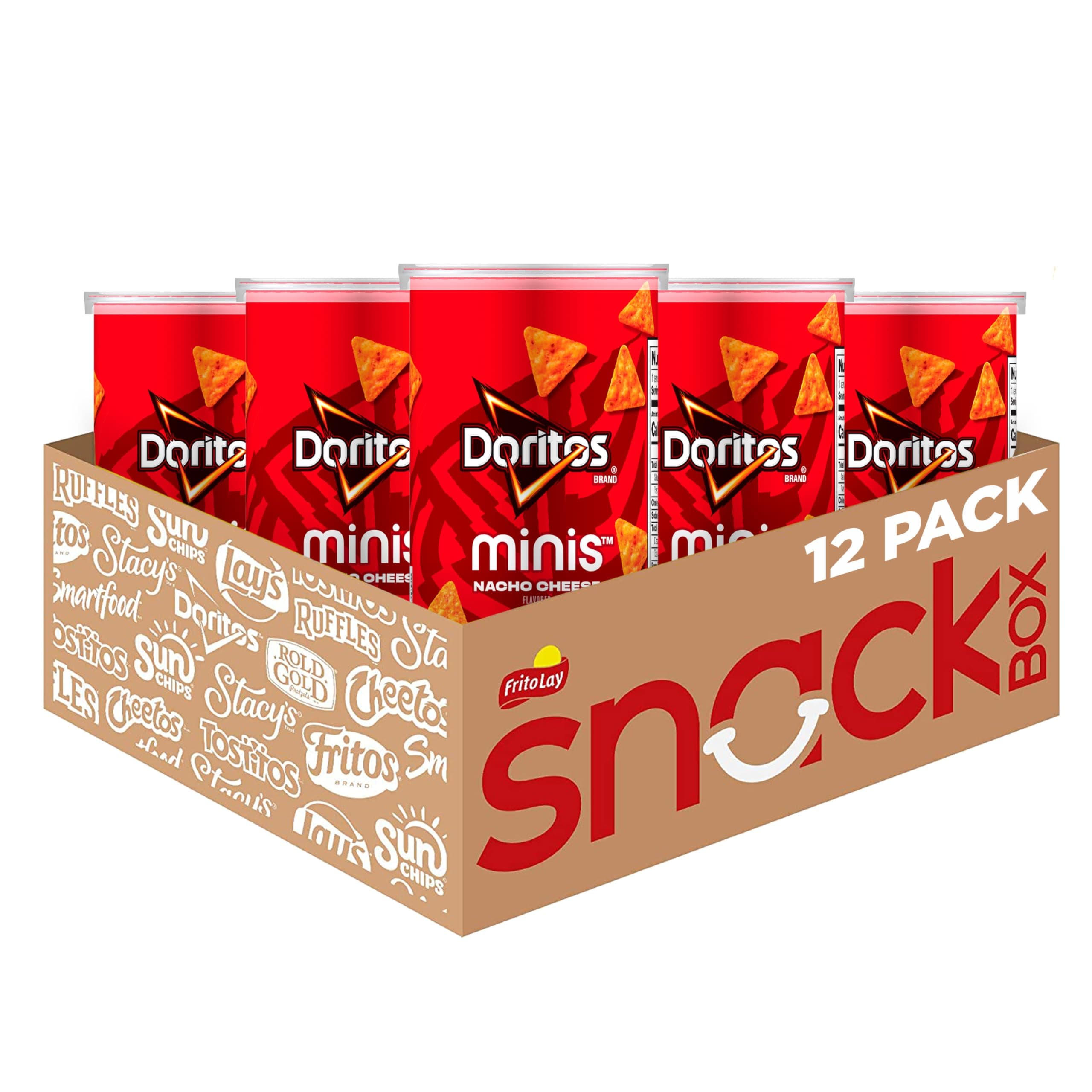 Doritos Minis Canisters, Nacho Cheese, 1.95 Ounce (Pack of 12)