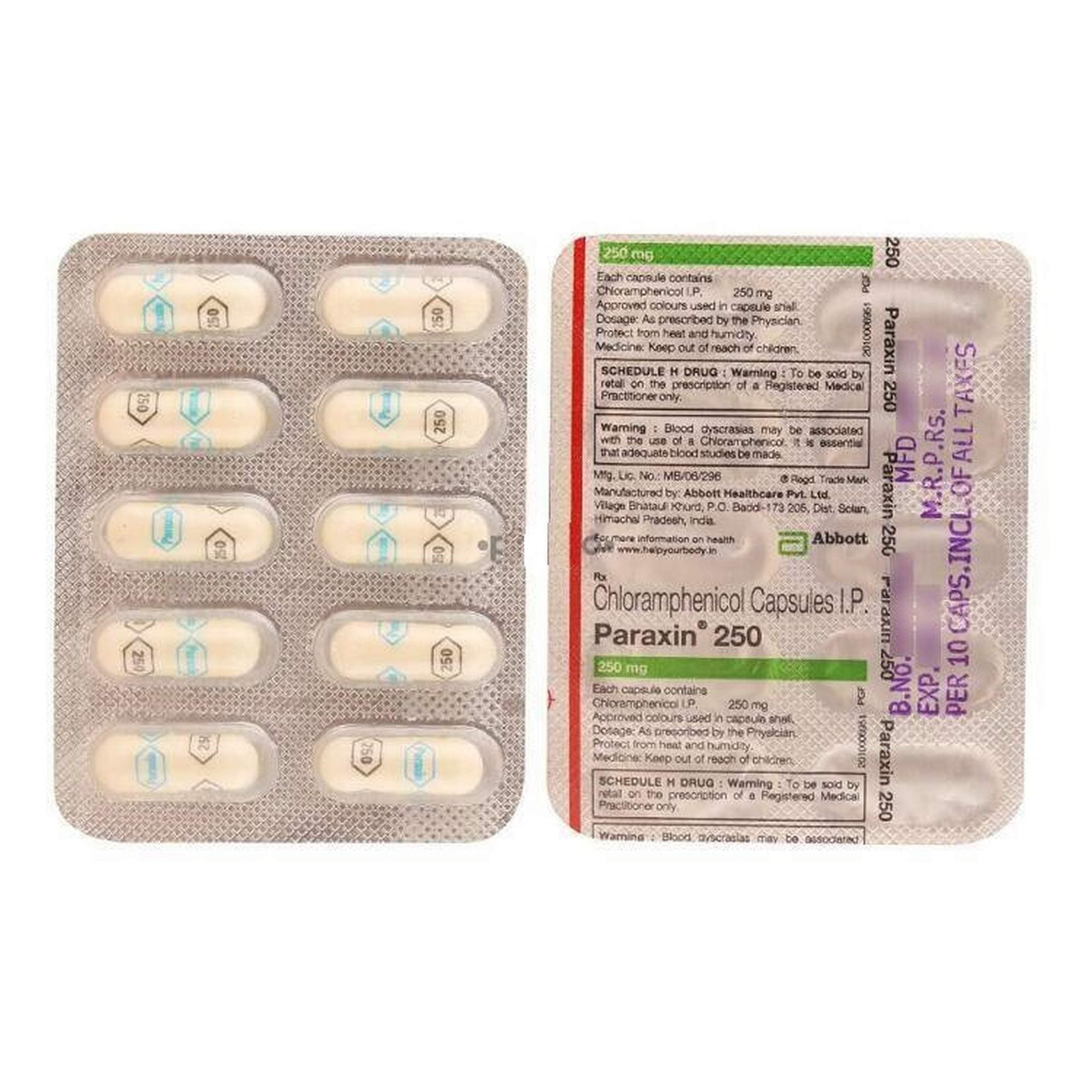 Paraxin 250 - Strip of 10 Capsules