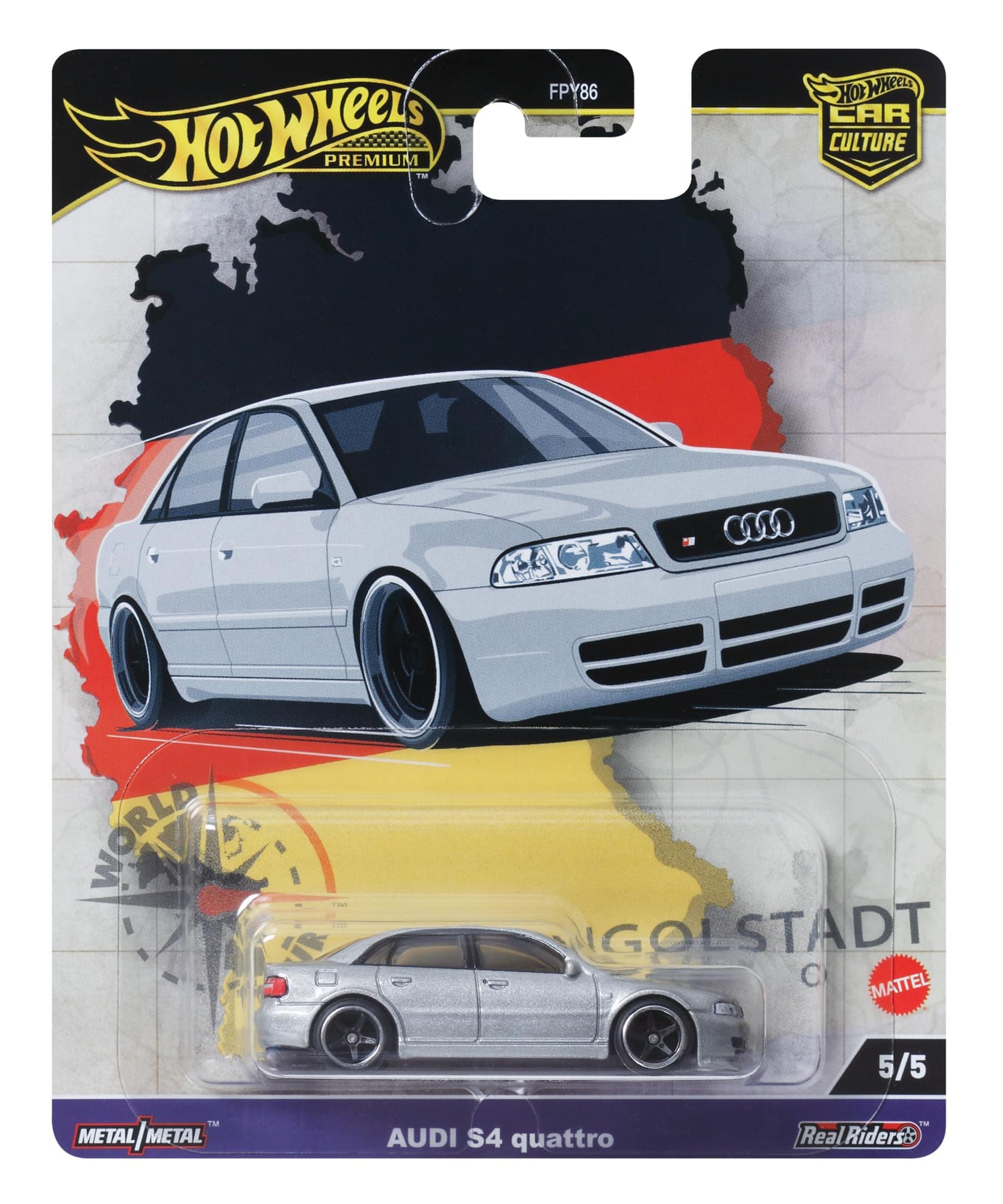 Premium Audi S4 Quattro, Car Culture Circuit Legends Vehicles for Kids 3 Years Old & Up and Adult fans and Collectors, Premium Collection of Car Culture 1:64 Scale Vehicles, HRV81