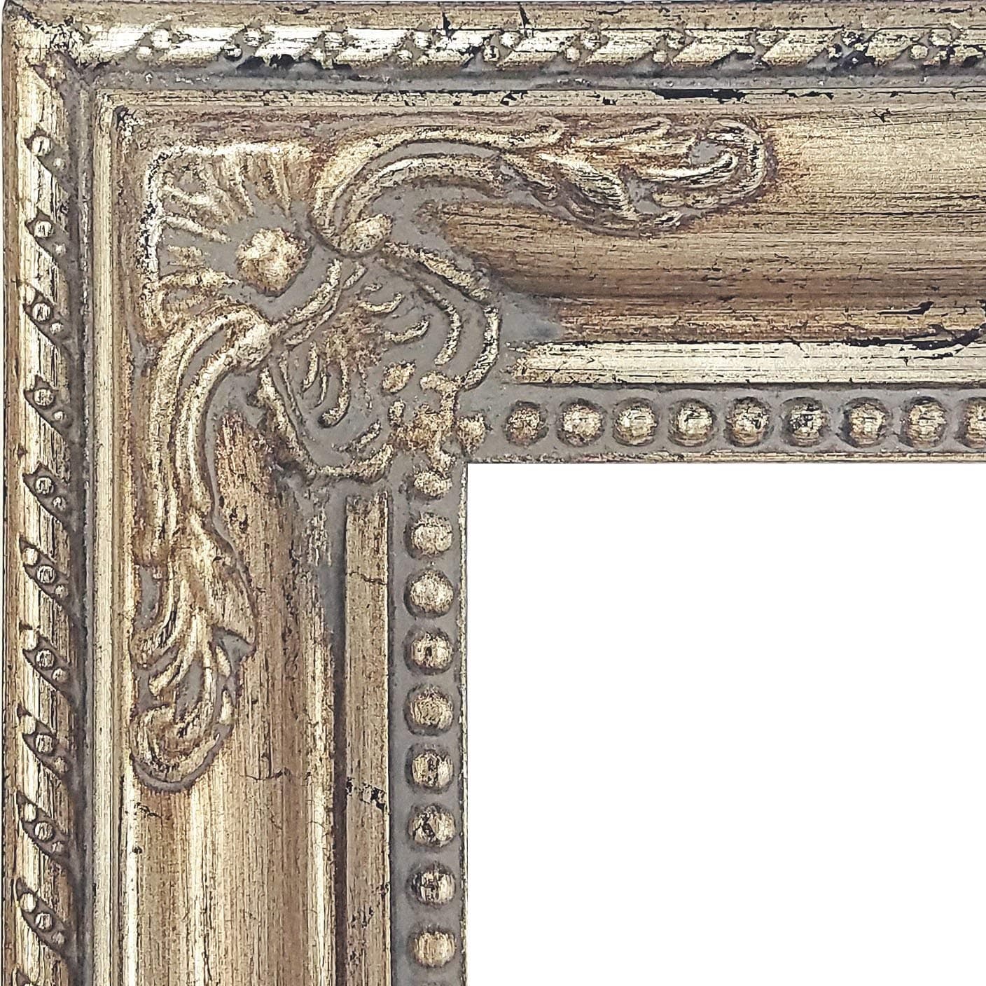 ImpactInt Ornate Baroque Vintage Distressed Silver Picture Frame (16x20 Inch)