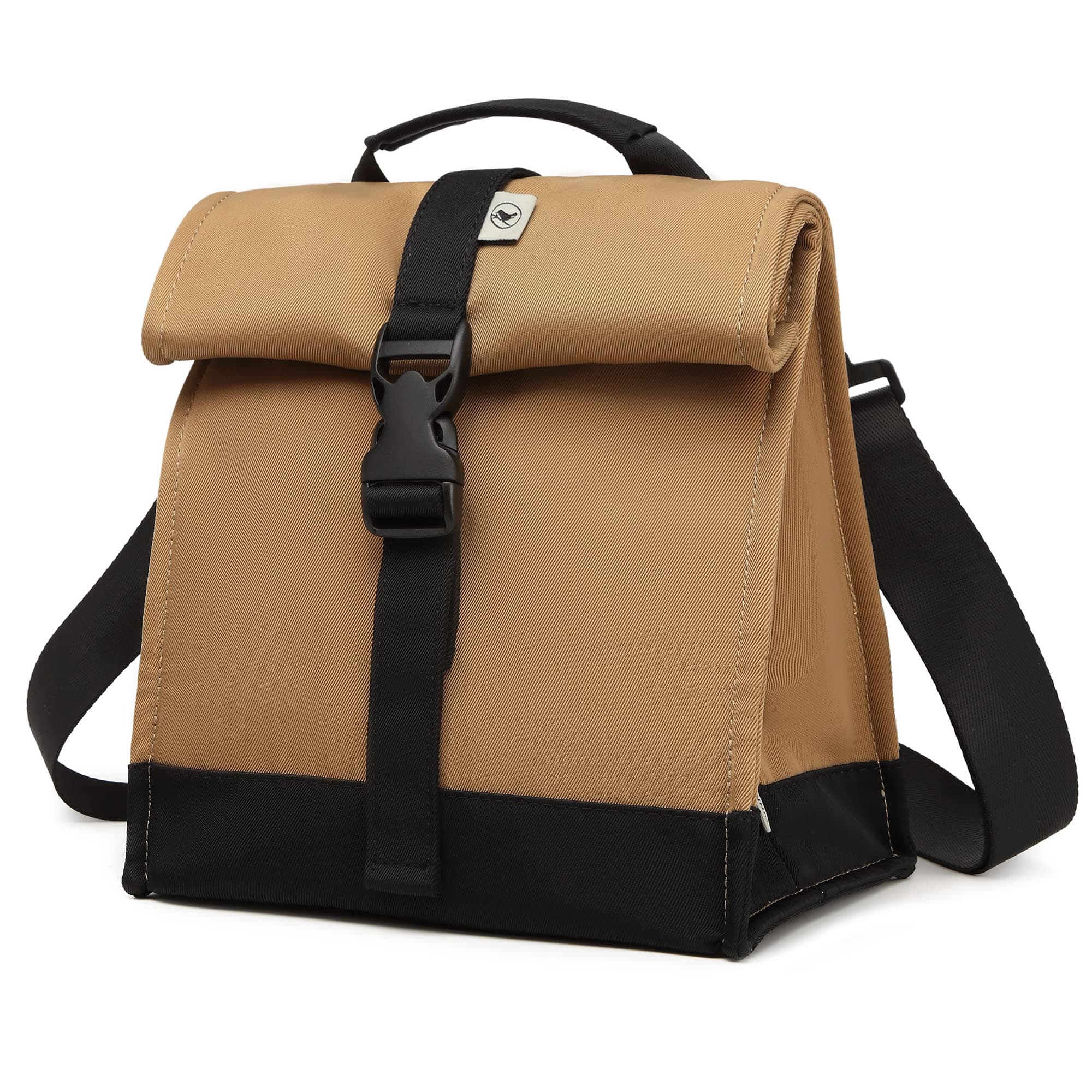 - Insulated Lunch Bag Rolltop Lunch Box Tote Bag for Women, Men, Adults and Teens (Brown)